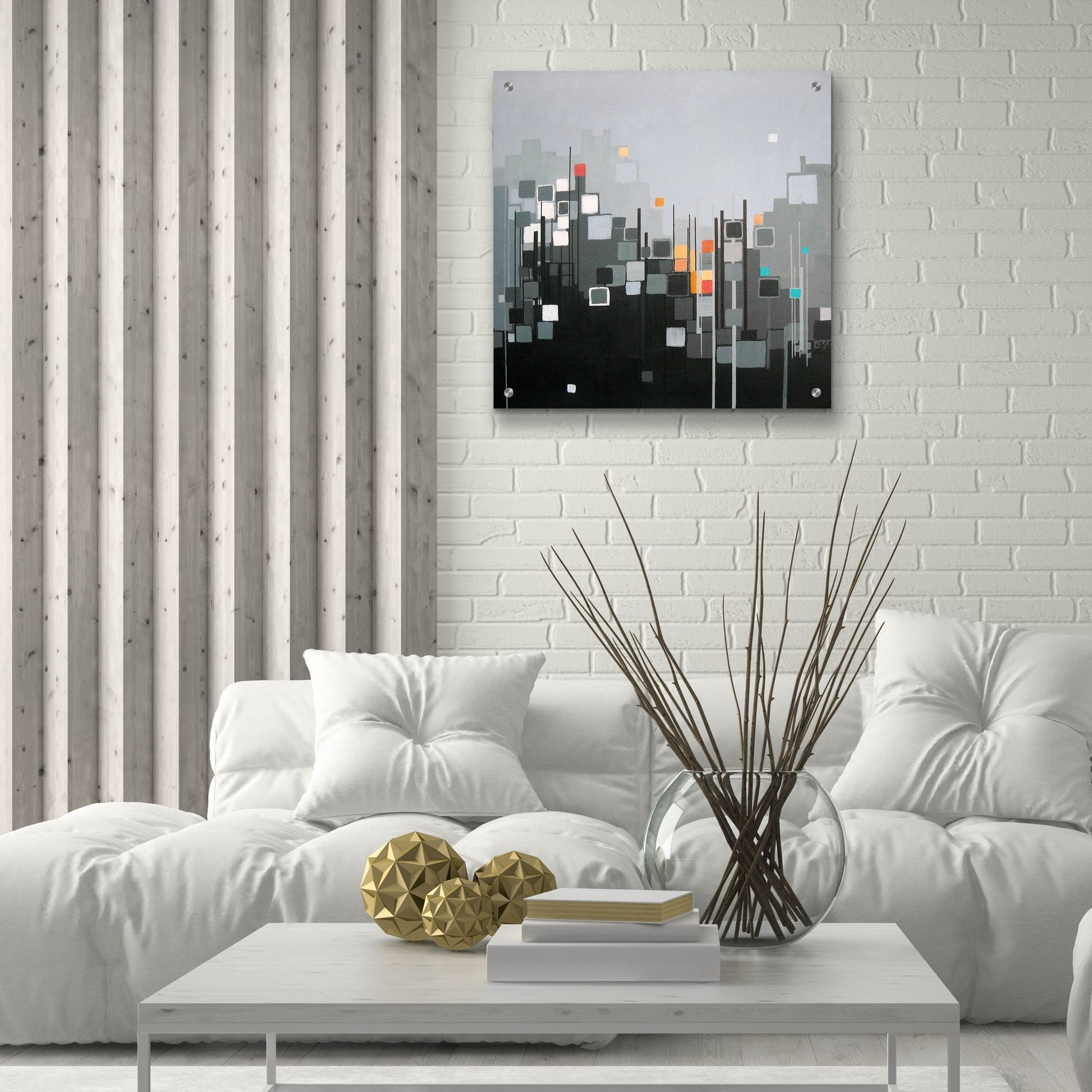 Epic Art ' Monochrome XII' by Carol Joy Shannon, Acrylic Glass Wall Art,24x24