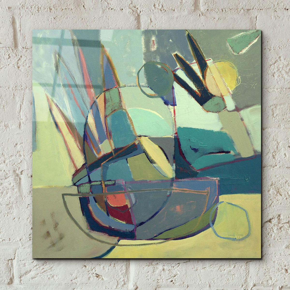 Three Easy Steps by Caroline Rufo - 12x12 acrylic wall art in a room