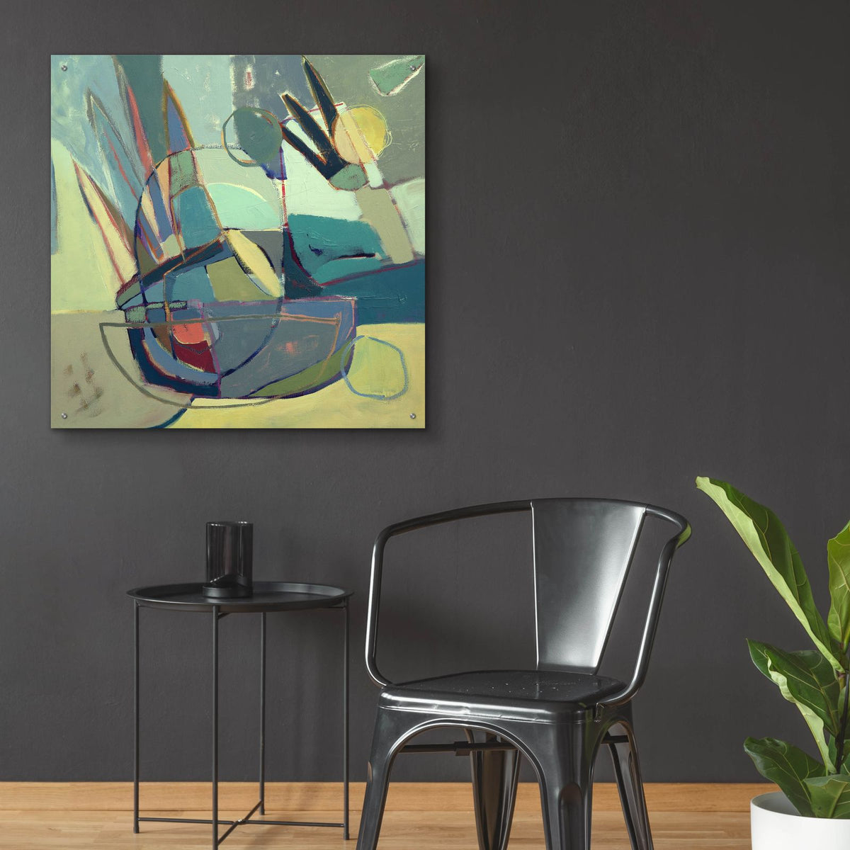Three Easy Steps by Caroline Rufo - 36x36 acrylic wall art in a room