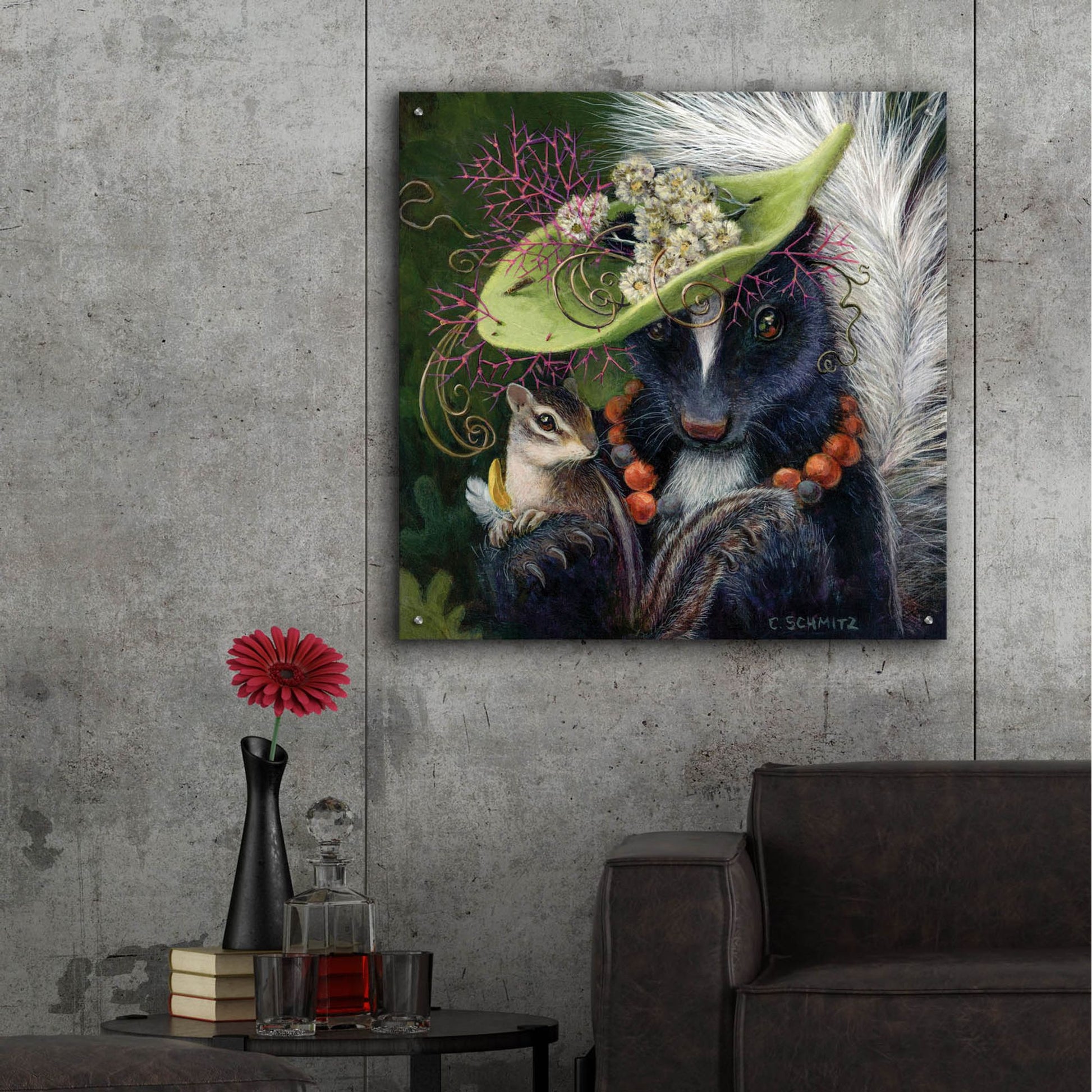 Epic Art ' The Hat Maker' by Carolyn Schmitz, Acrylic Glass Wall Art,36x36