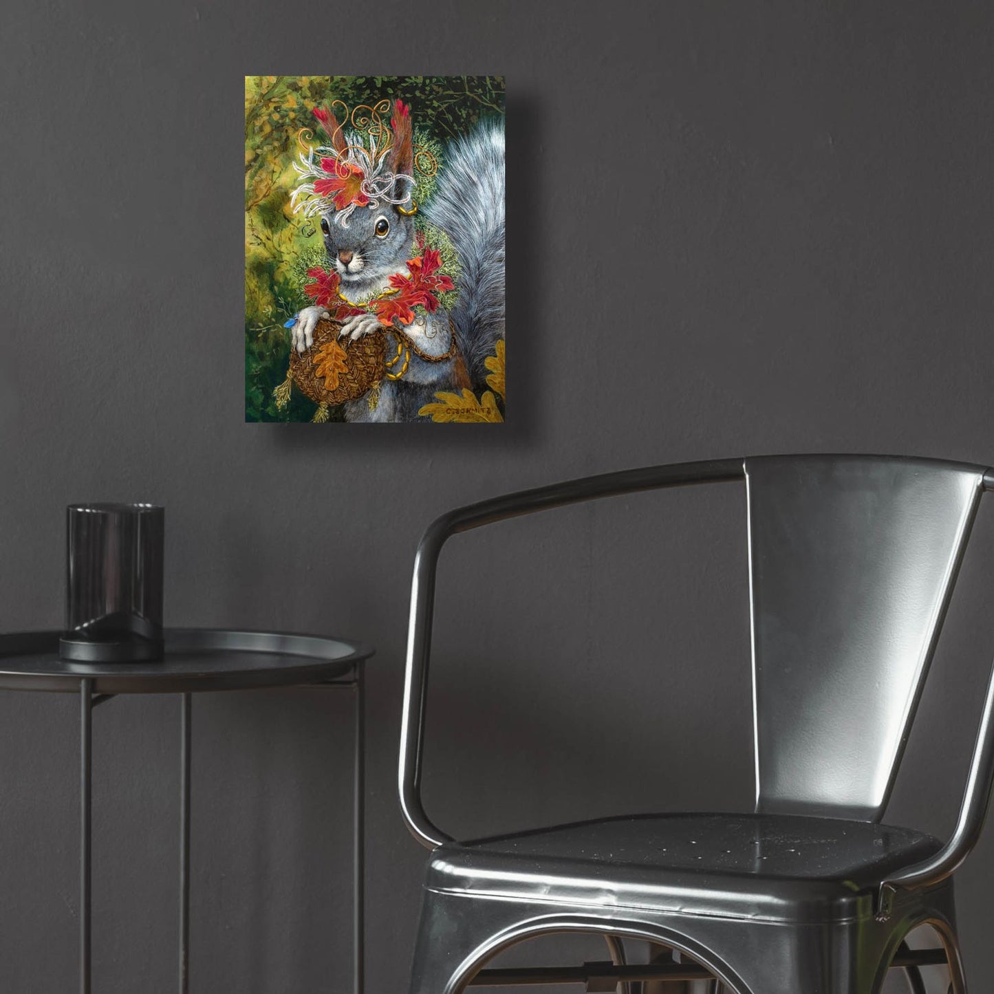 Epic Art ' The Squirrel's Dream' by Carolyn Schmitz, Acrylic Glass Wall Art,12x16