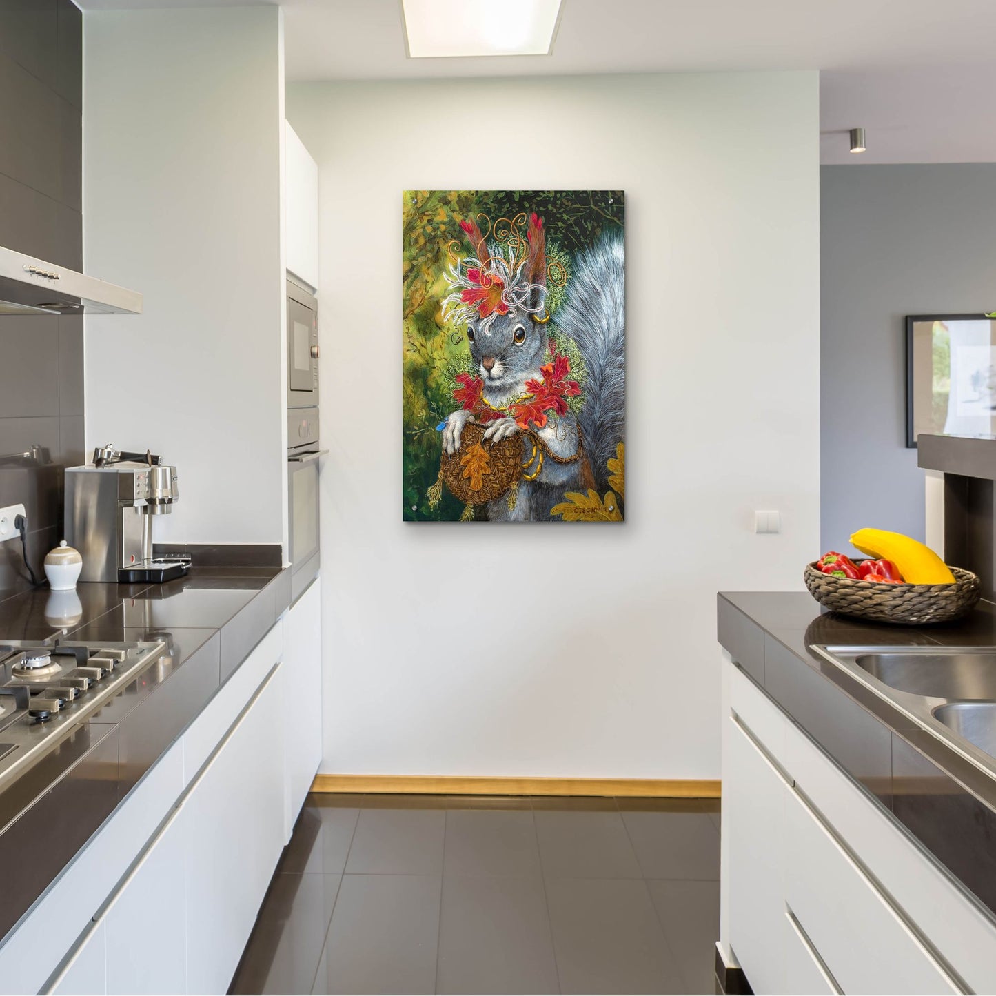 Epic Art ' The Squirrel's Dream' by Carolyn Schmitz, Acrylic Glass Wall Art,24x36