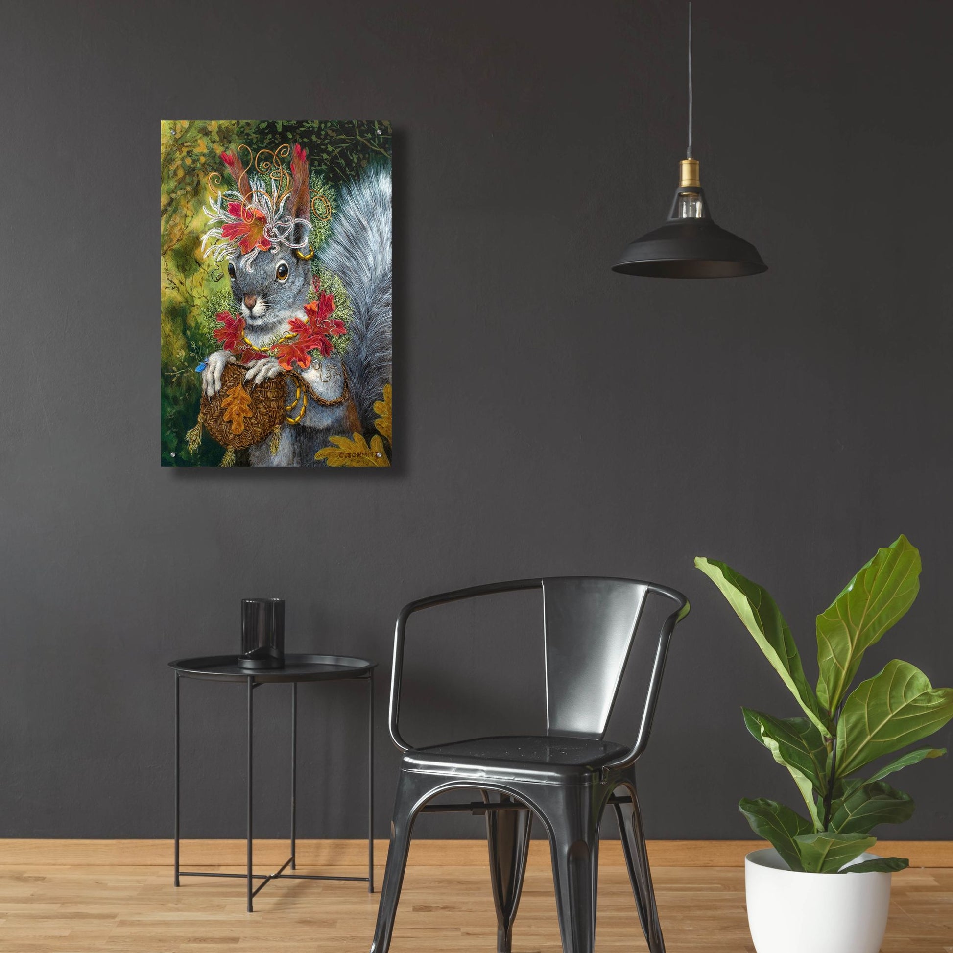 Epic Art ' The Squirrel's Dream' by Carolyn Schmitz, Acrylic Glass Wall Art,24x36
