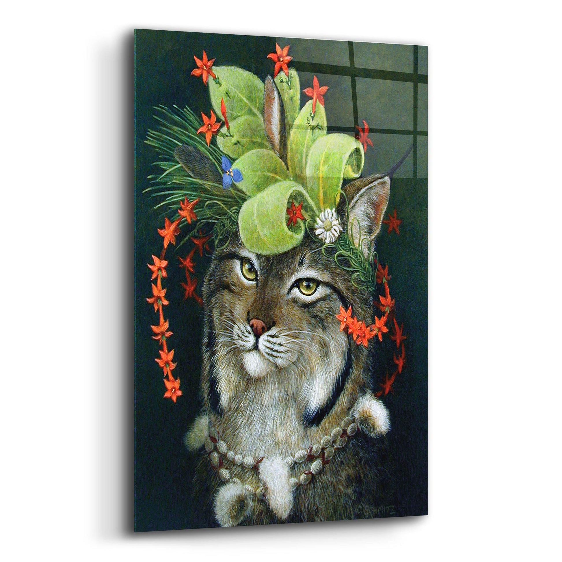 Epic Art ' Glorious Forest Hat' by Carolyn Schmitz, Acrylic Glass Wall Art,12x16