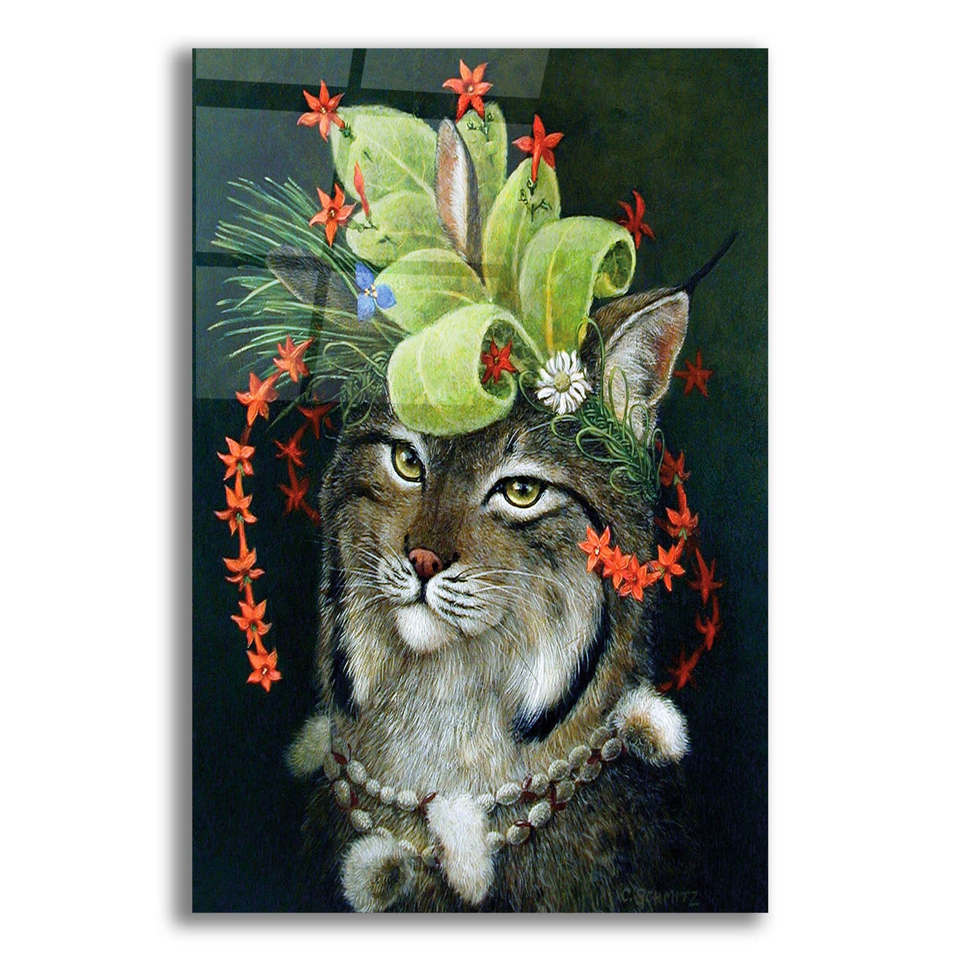 Epic Art ' Glorious Forest Hat' by Carolyn Schmitz, Acrylic Glass Wall Art,16x24