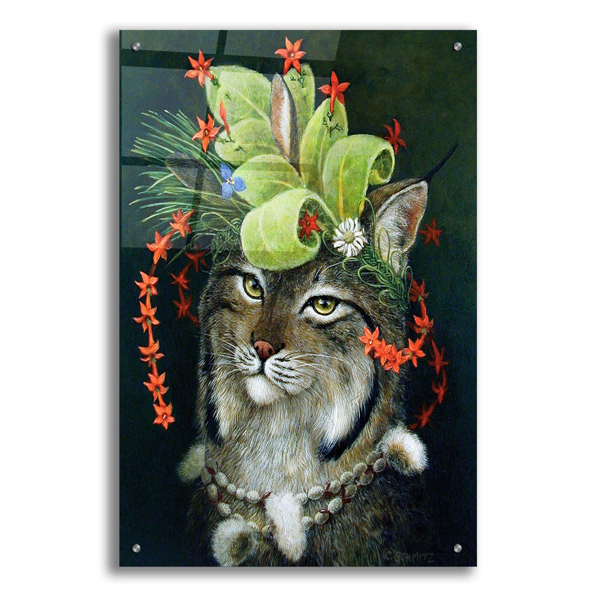 Epic Art ' Glorious Forest Hat' by Carolyn Schmitz, Acrylic Glass Wall Art,24x36