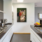 Epic Art ' Kit Fox in Coral' by Carolyn Schmitz, Acrylic Glass Wall Art,24x36