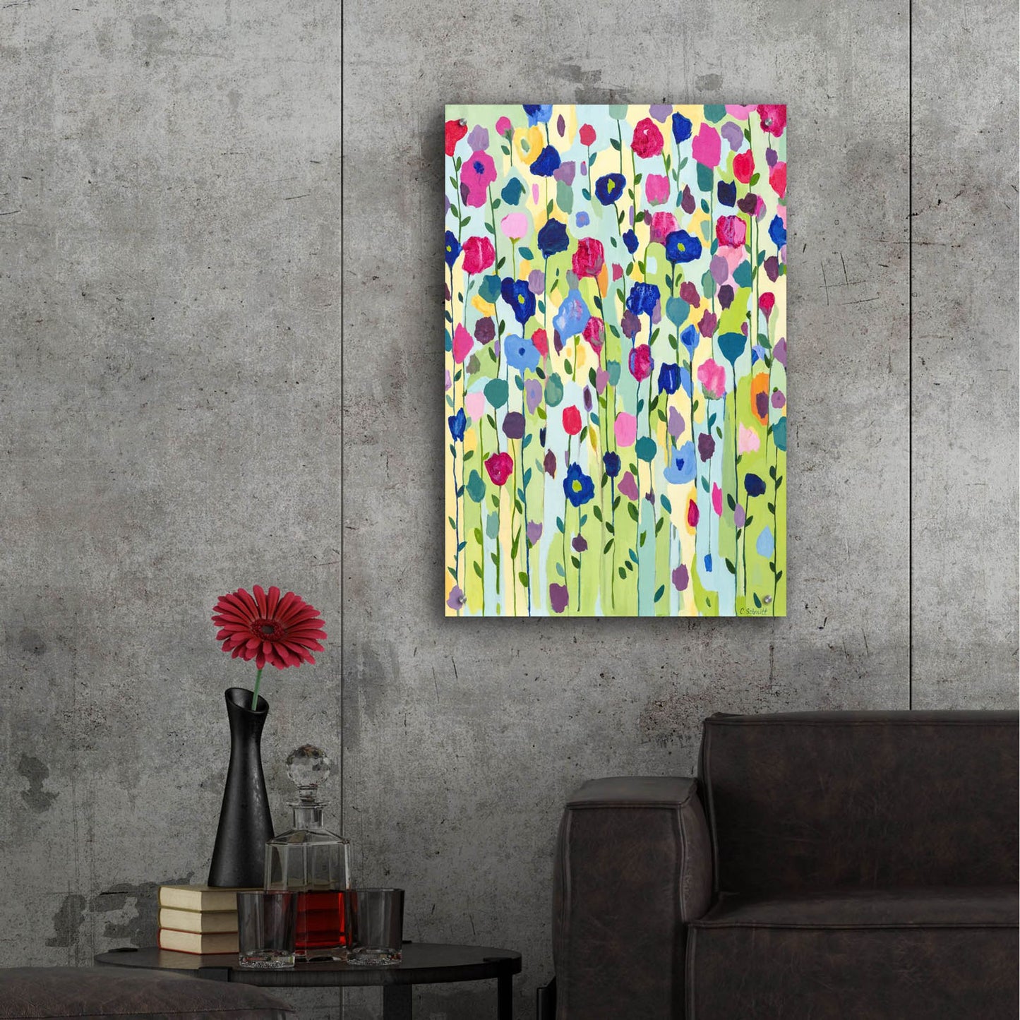 Epic Art ' Mountain Meadow' by Carrie Schmitt, Acrylic Glass Wall Art,24x36