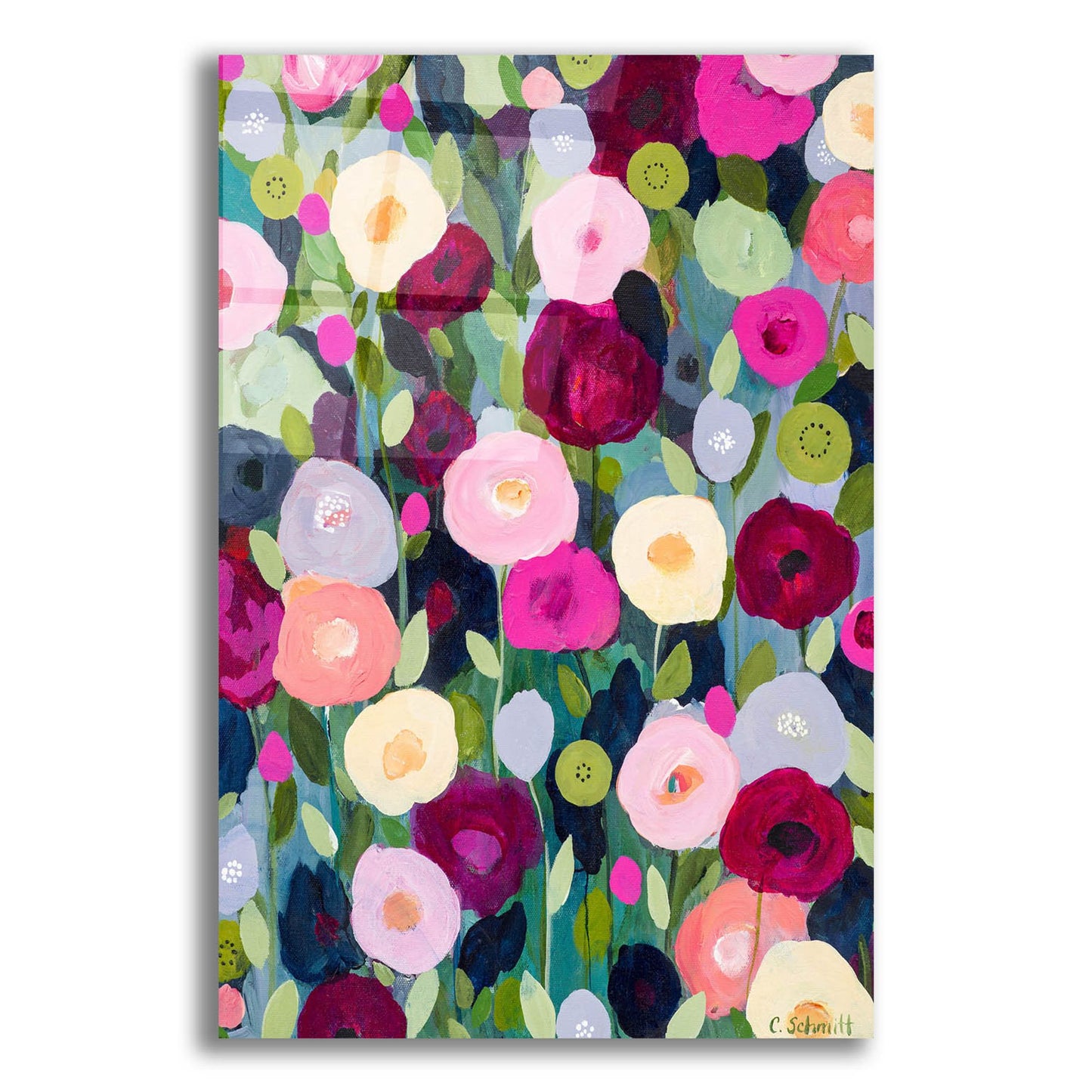 Epic Art ' Night Garden' by Carrie Schmitt, Acrylic Glass Wall Art,12x16