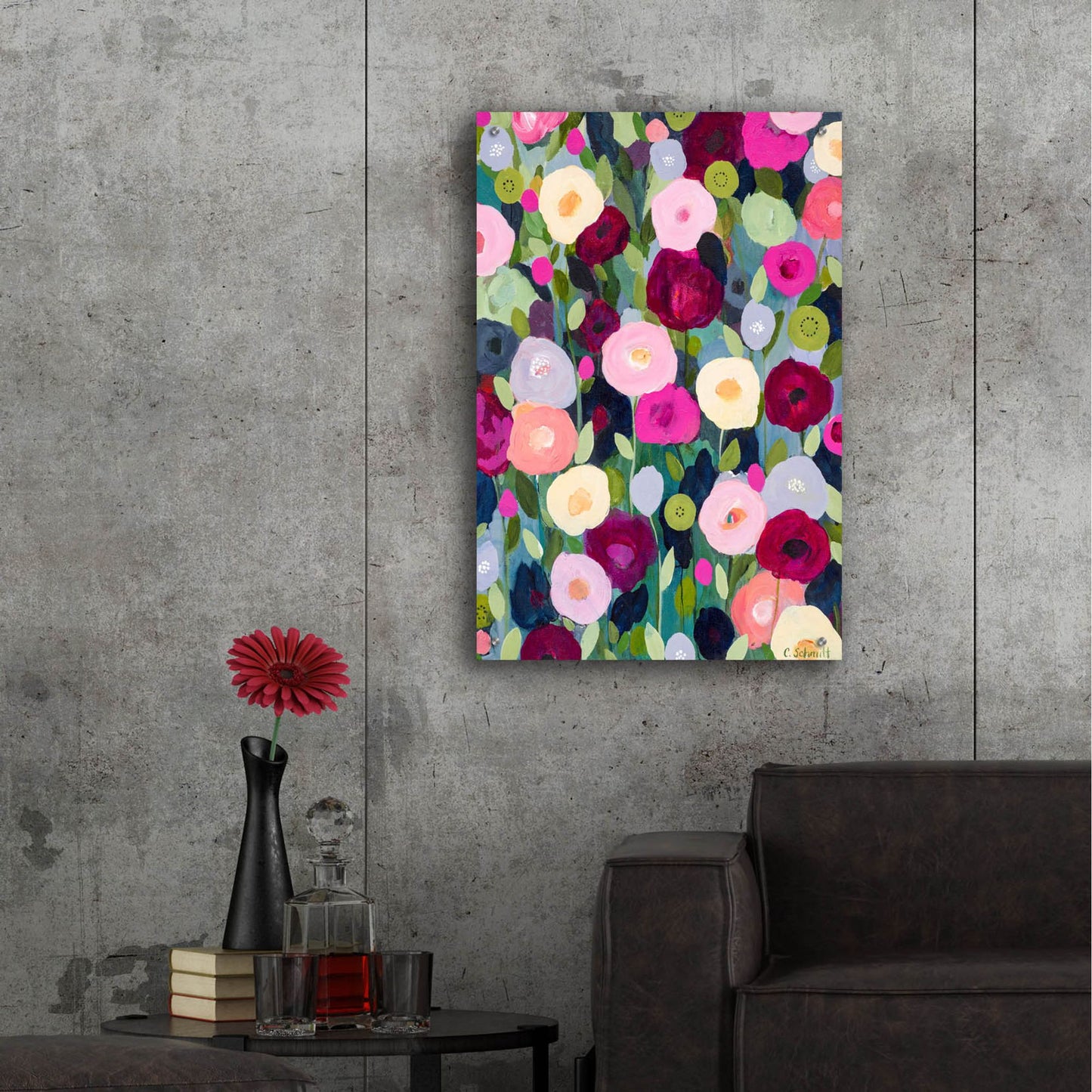 Epic Art ' Night Garden' by Carrie Schmitt, Acrylic Glass Wall Art,24x36