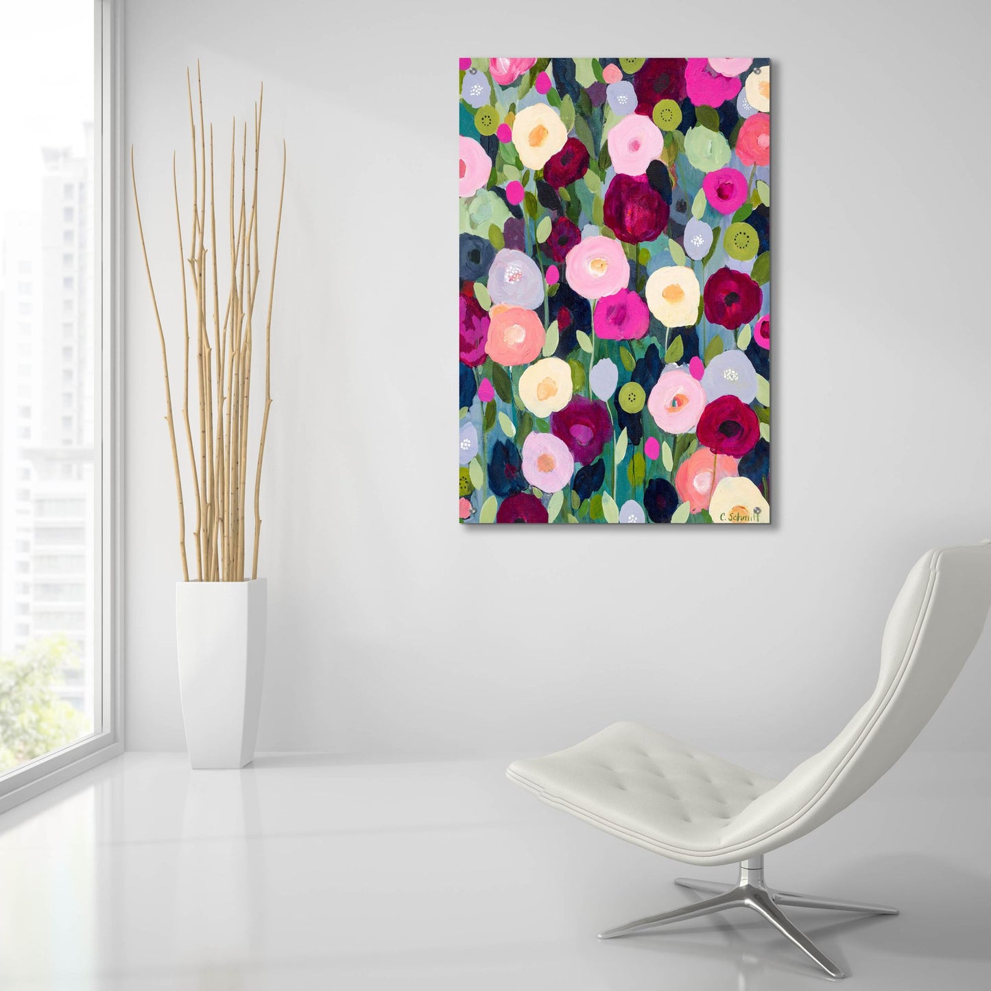 Epic Art ' Night Garden' by Carrie Schmitt, Acrylic Glass Wall Art,24x36