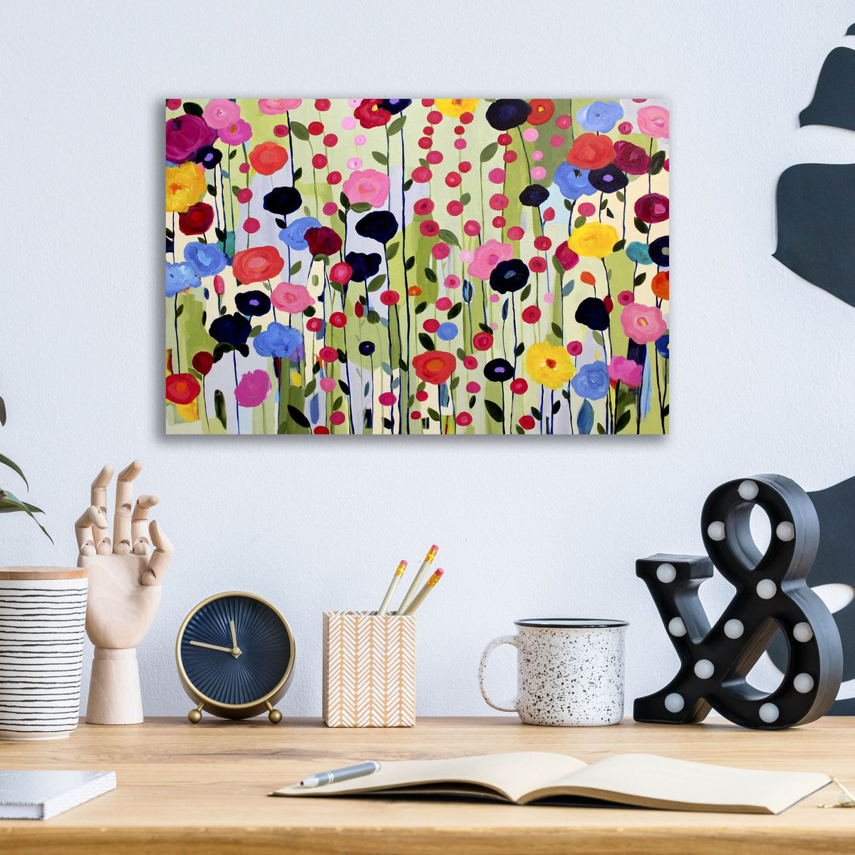 She Found a Place to Bloom by Carrie Schmitt - 16x12 acrylic wall art in a room