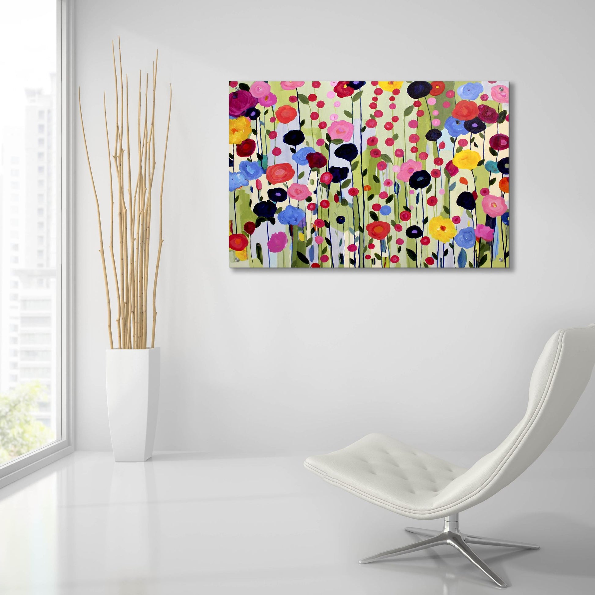 Epic Art ' She Found a Place to Bloom' by Carrie Schmitt, Acrylic Glass Wall Art,36x24