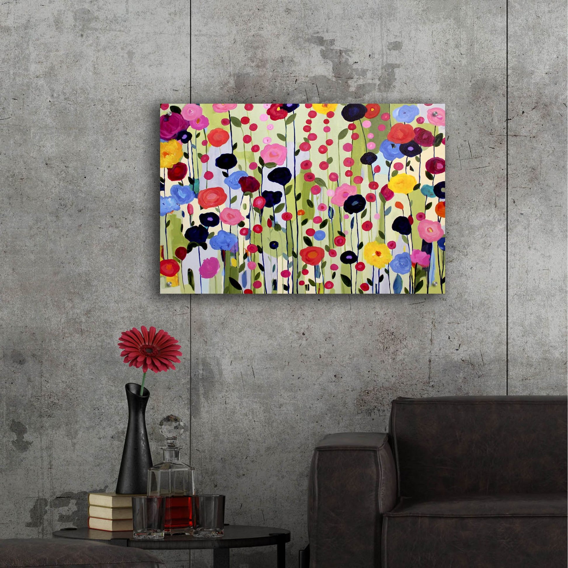 Epic Art ' She Found a Place to Bloom' by Carrie Schmitt, Acrylic Glass Wall Art,36x24