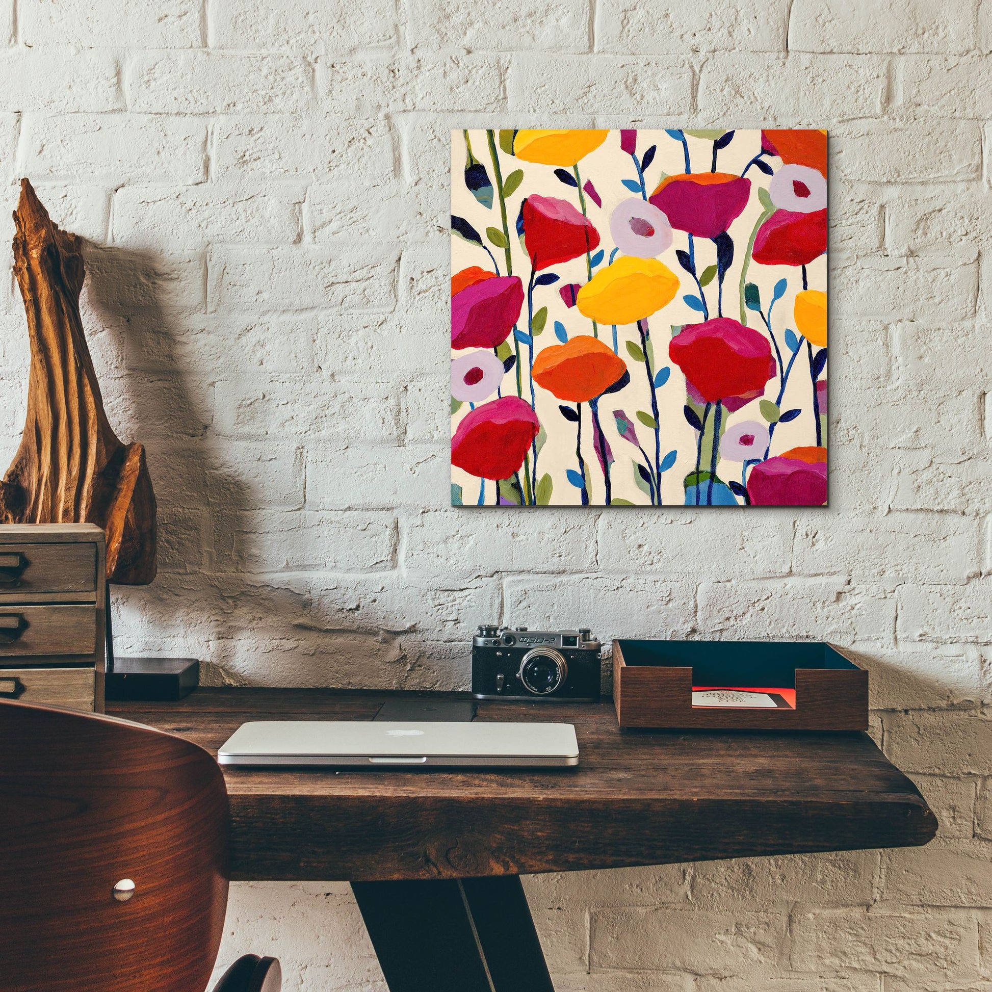 Epic Art ' Bursting Poppies' by Carrie Schmitt/artlicensing.com, Acrylic Glass Wall Art,12x12