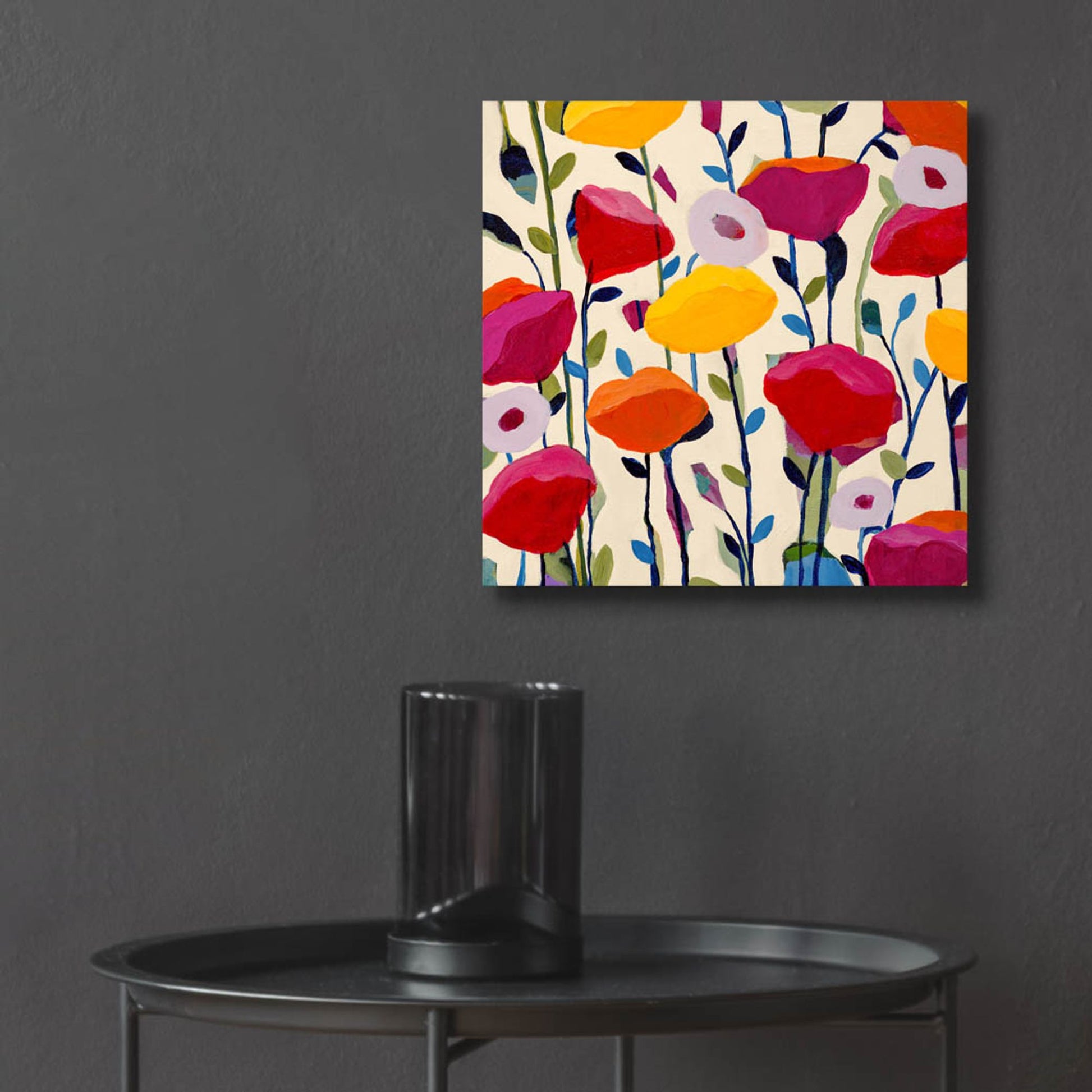 Epic Art ' Bursting Poppies' by Carrie Schmitt/artlicensing.com, Acrylic Glass Wall Art,12x12