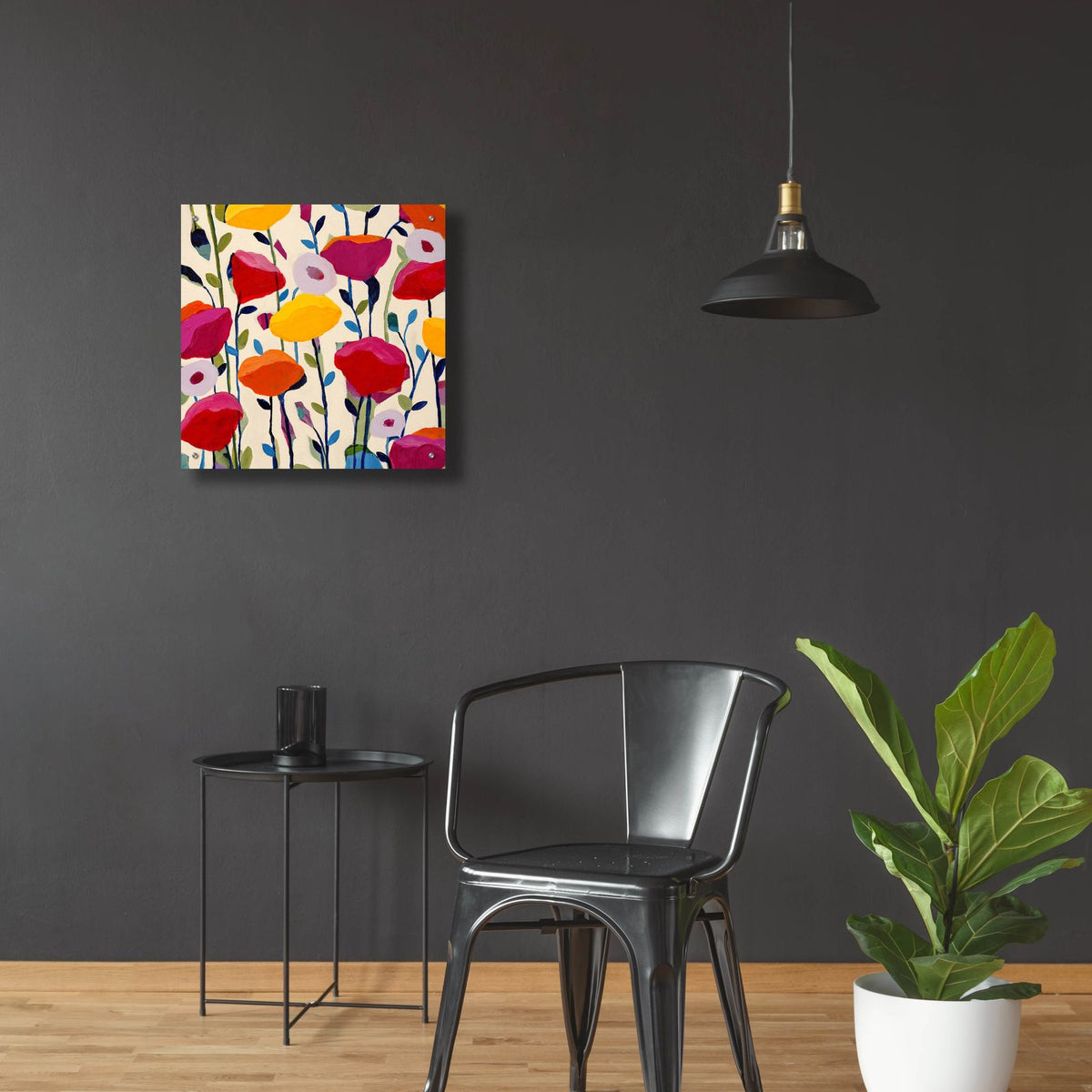 Bursting Poppies by Carrie Schmitt - 24x24 acrylic wall art in a room