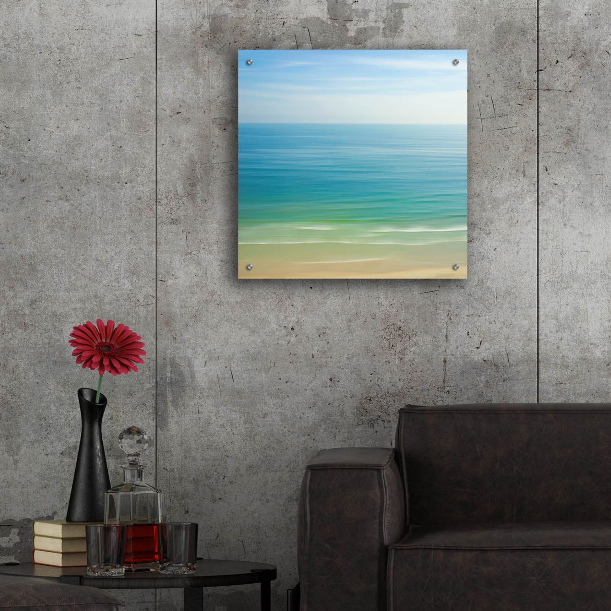 Epic Art ' Seacoast 121' by David E Rowell, Acrylic Glass Wall Art,24x24