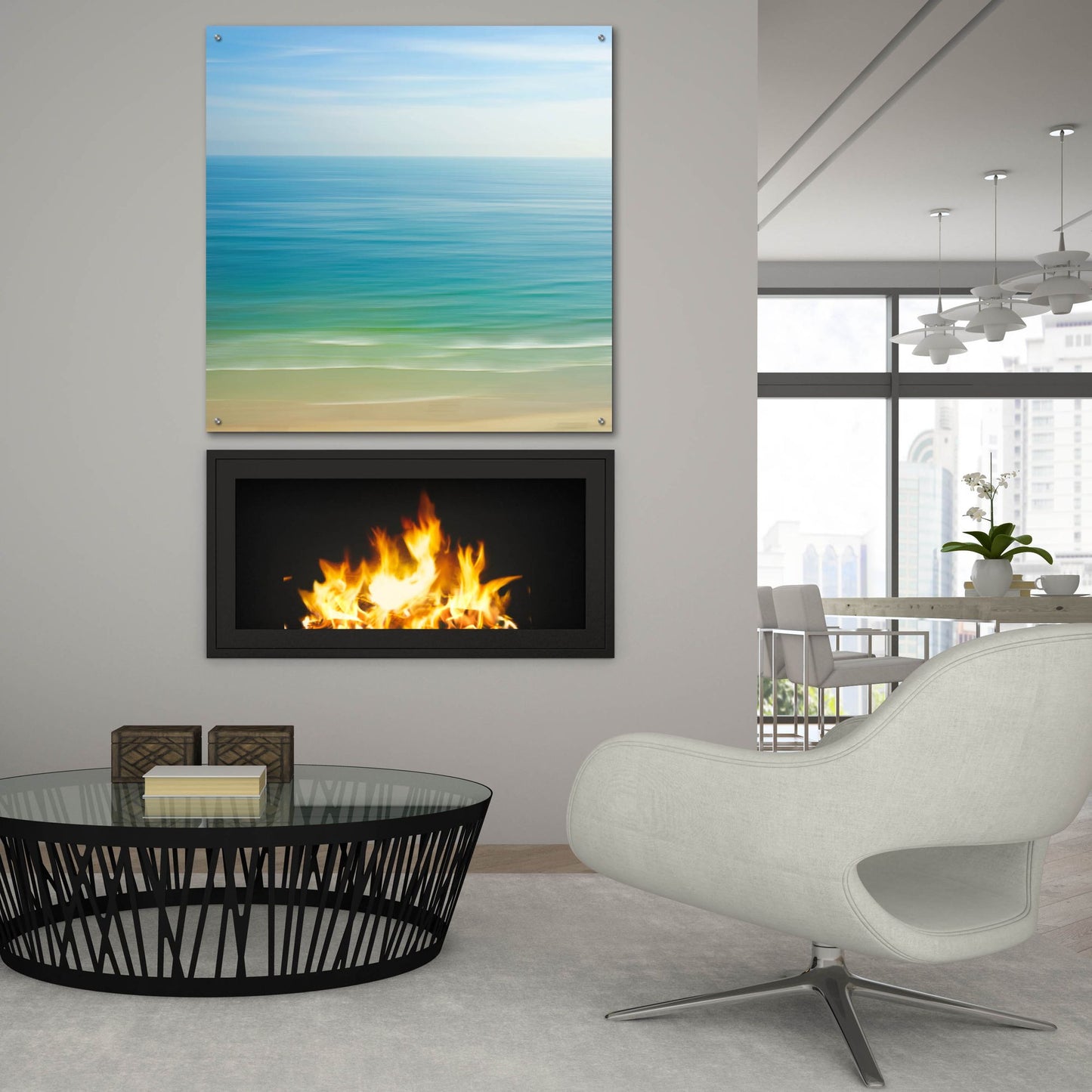 Epic Art ' Seacoast 121' by David E Rowell, Acrylic Glass Wall Art,36x36