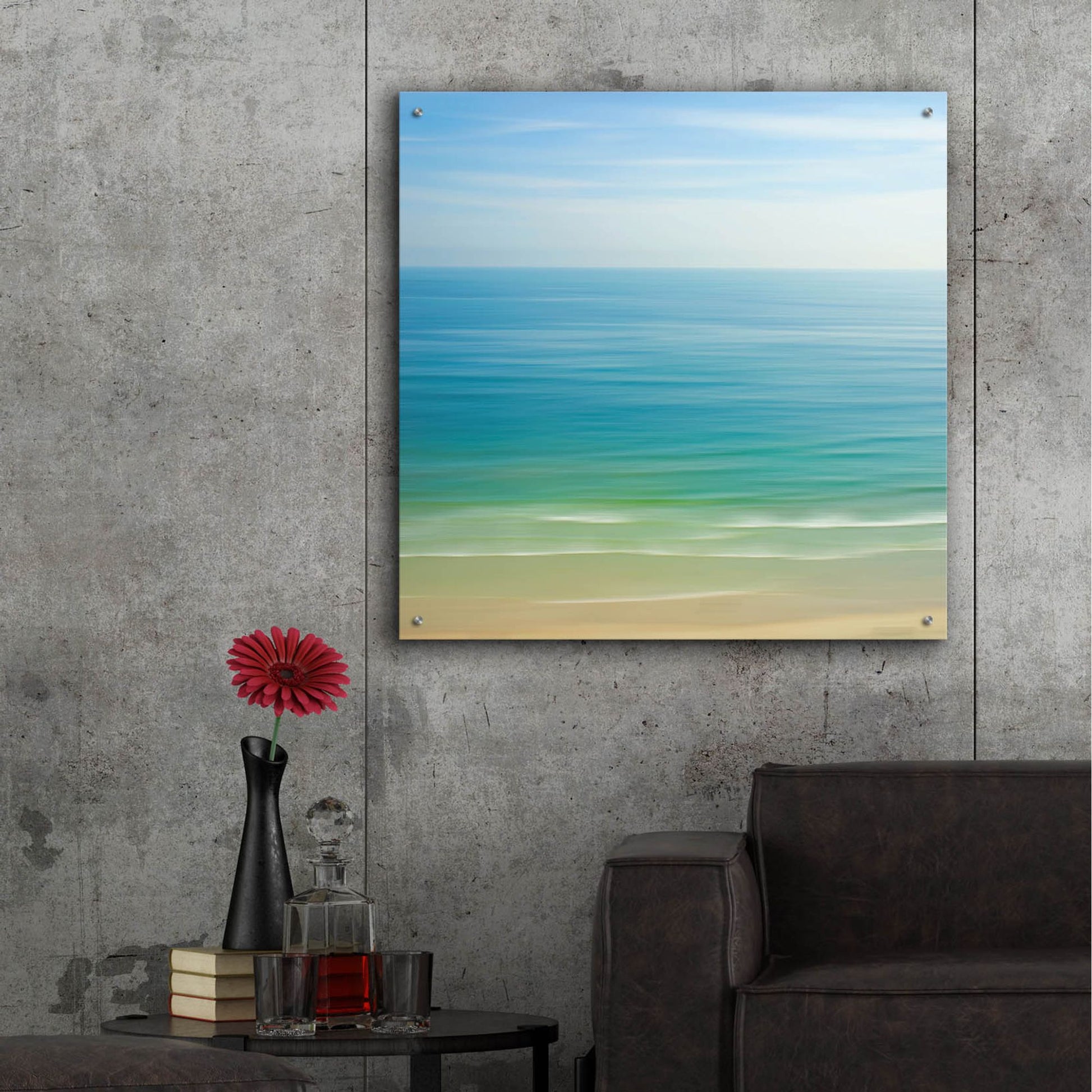 Epic Art ' Seacoast 121' by David E Rowell, Acrylic Glass Wall Art,36x36