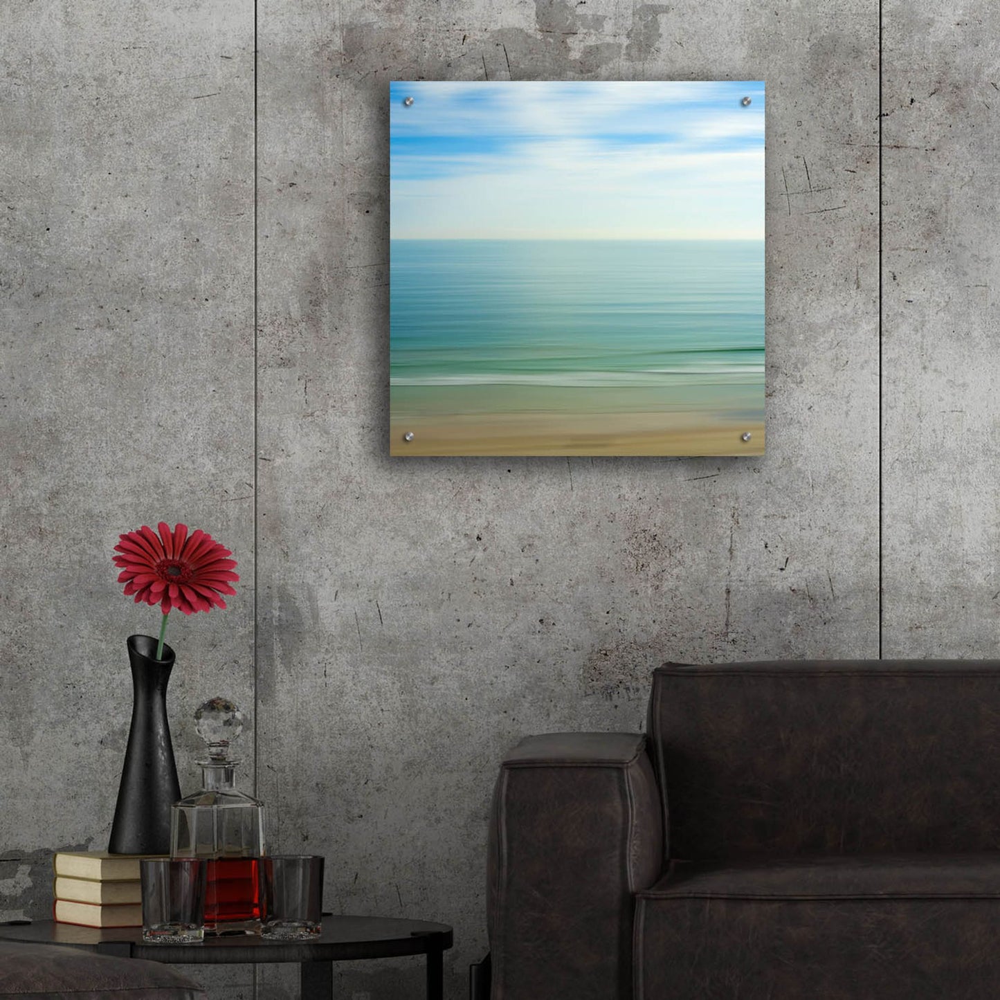 Epic Art ' Seacoast 17' by David E Rowell, Acrylic Glass Wall Art,24x24