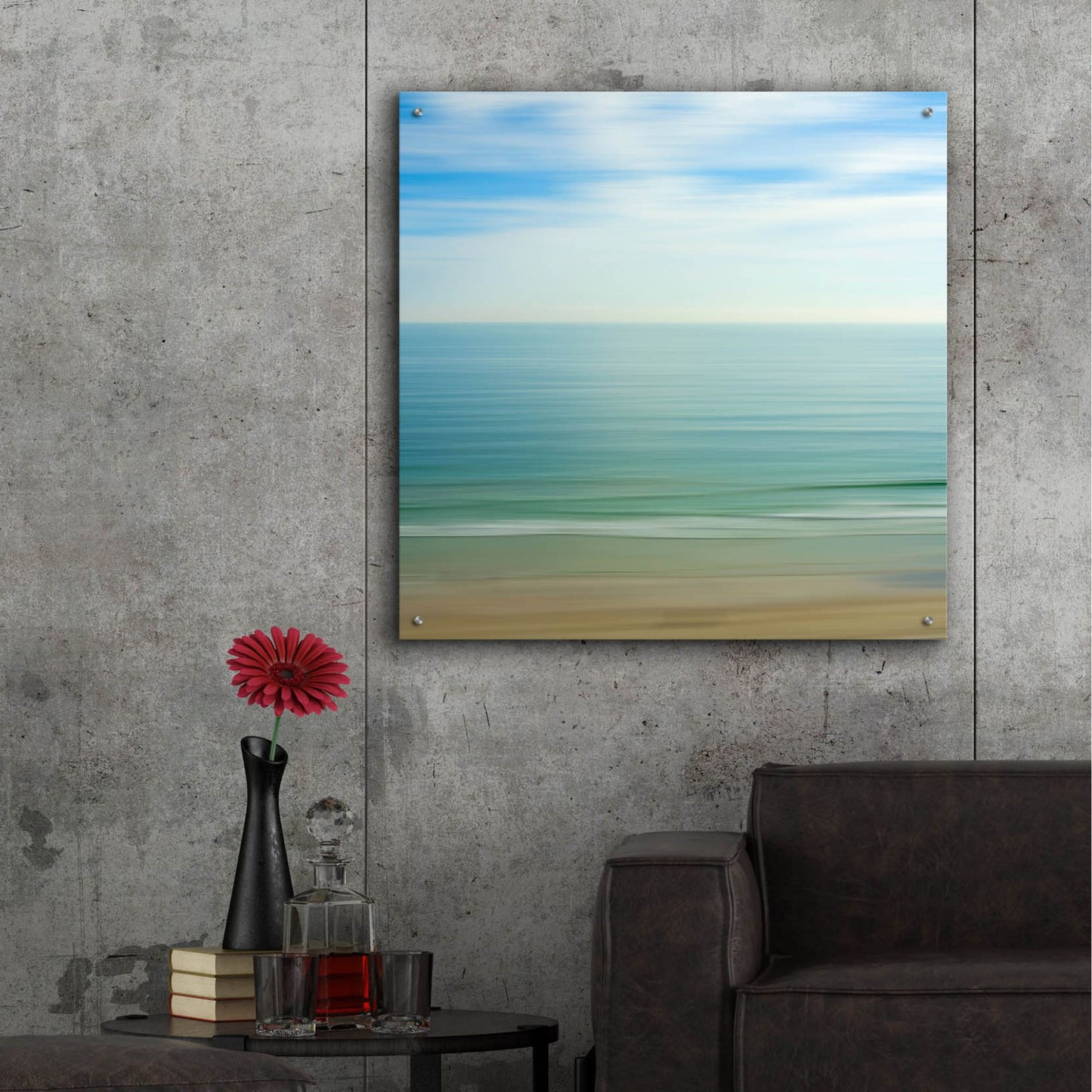 Epic Art ' Seacoast 17' by David E Rowell, Acrylic Glass Wall Art,36x36