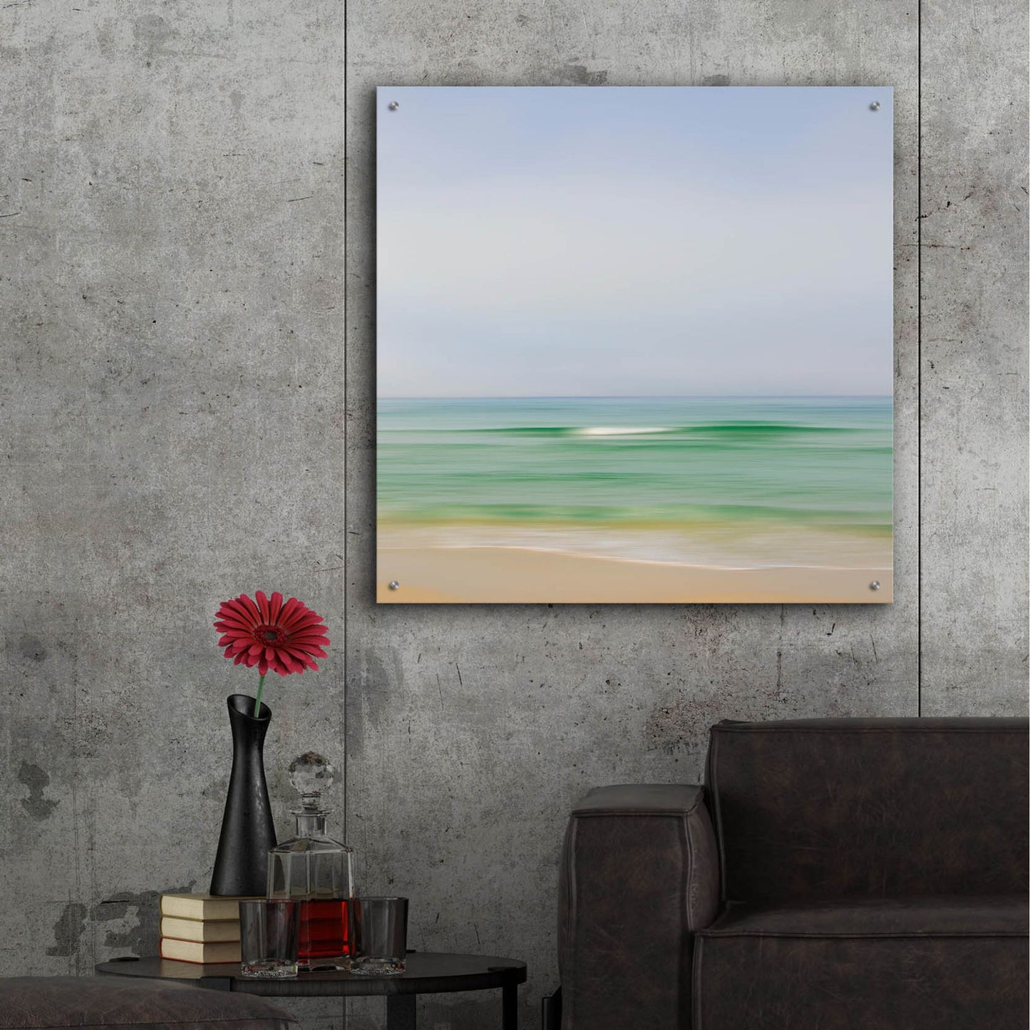 Epic Art ' Seacoast 165' by David E Rowell, Acrylic Glass Wall Art,36x36