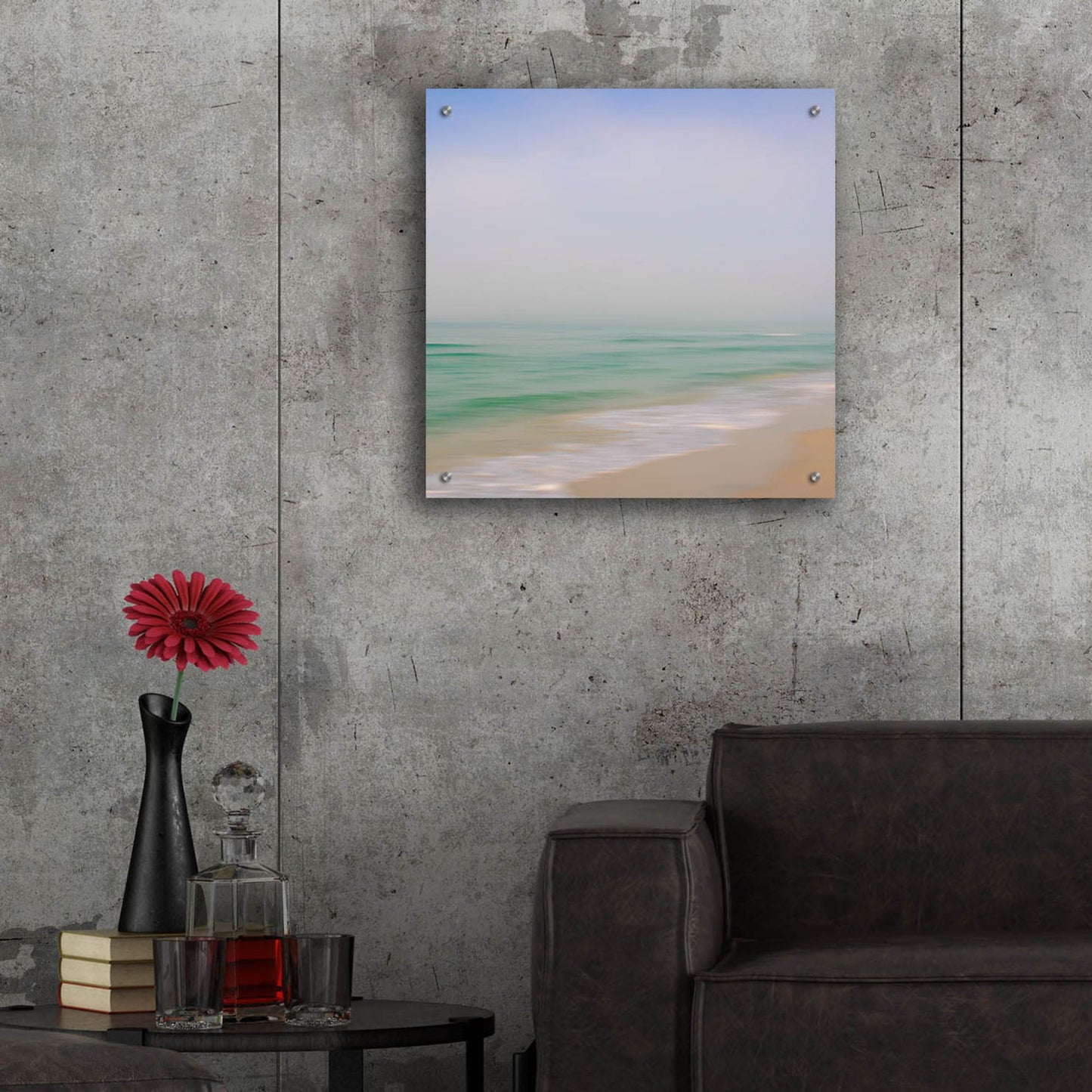 Epic Art ' Seacoast 184' by David E Rowell, Acrylic Glass Wall Art,24x24