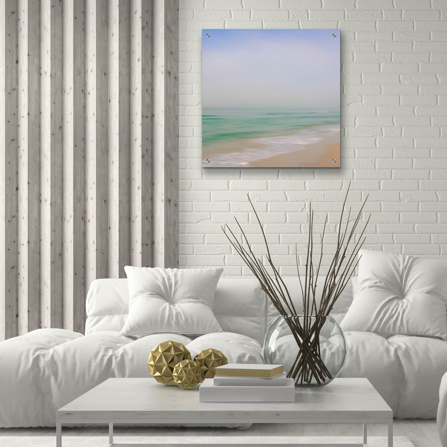 Epic Art ' Seacoast 184' by David E Rowell, Acrylic Glass Wall Art,24x24