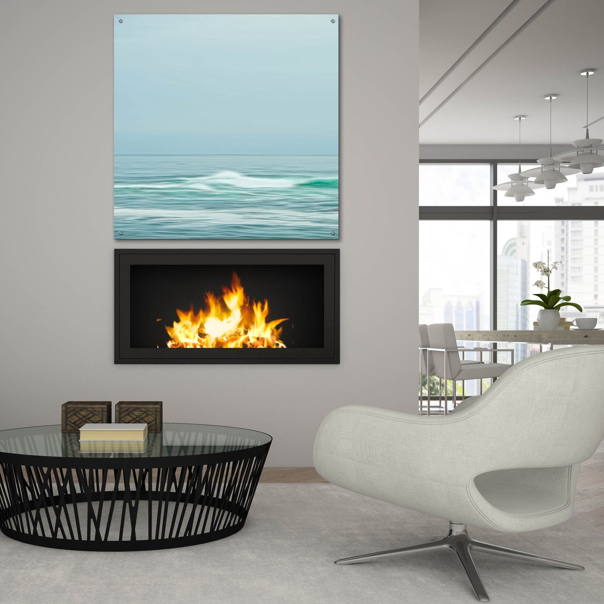 Epic Art ' Seacoast 601' by David E Rowell, Acrylic Glass Wall Art,36x36