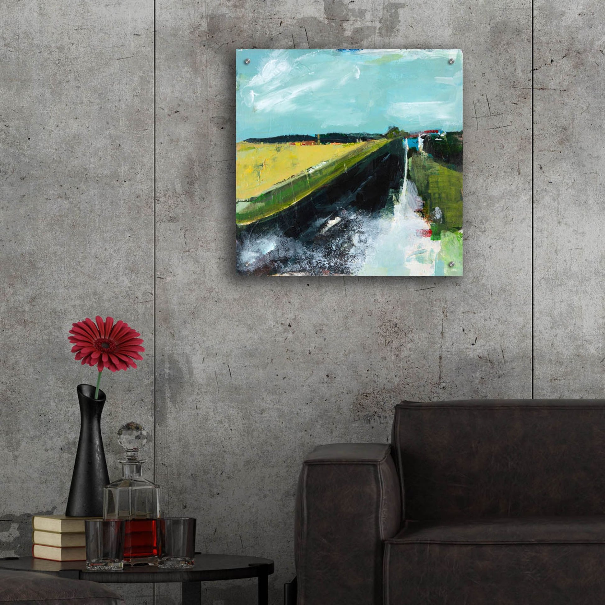 Epic Art ' Open Road' by Deanna Schuerbeke, Acrylic Glass Wall Art,24x24