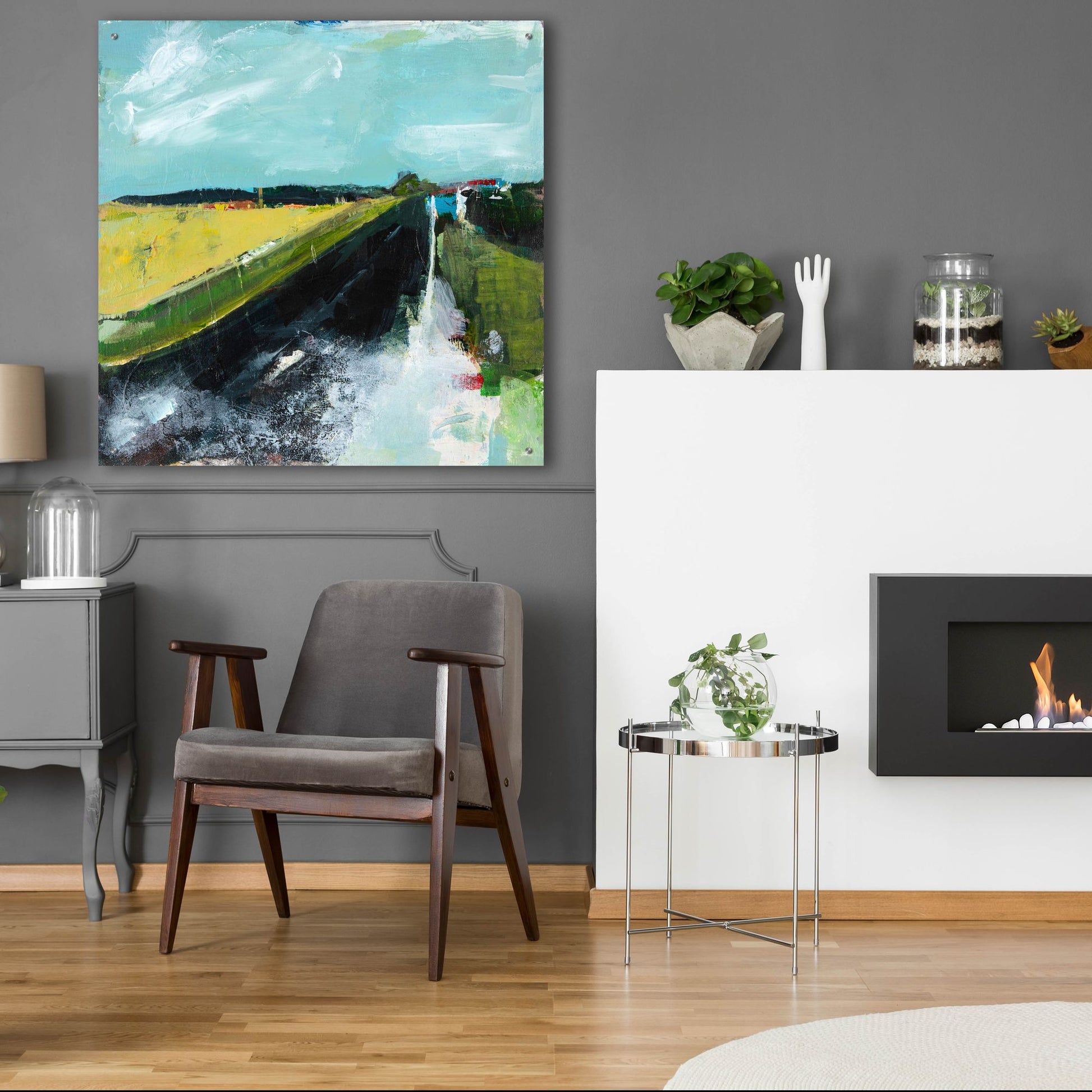 Epic Art ' Open Road' by Deanna Schuerbeke, Acrylic Glass Wall Art,36x36