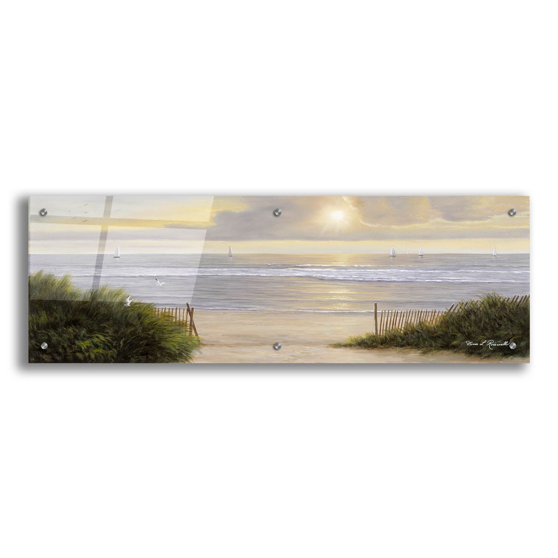 Epic Art ' Summer Moments II' by Diane Romanello, Acrylic Glass Wall Art,36x12