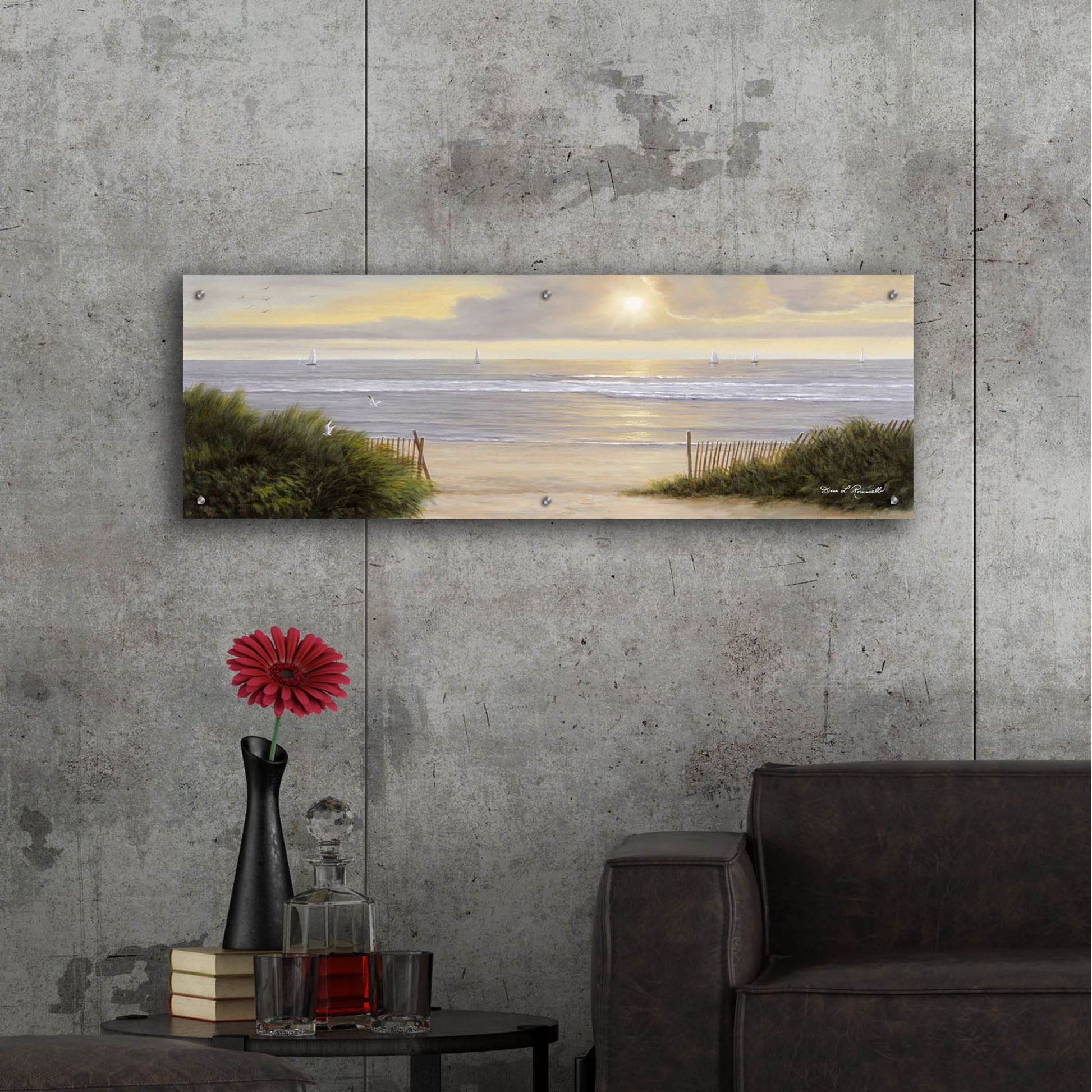 Epic Art ' Summer Moments II' by Diane Romanello, Acrylic Glass Wall Art,48x16