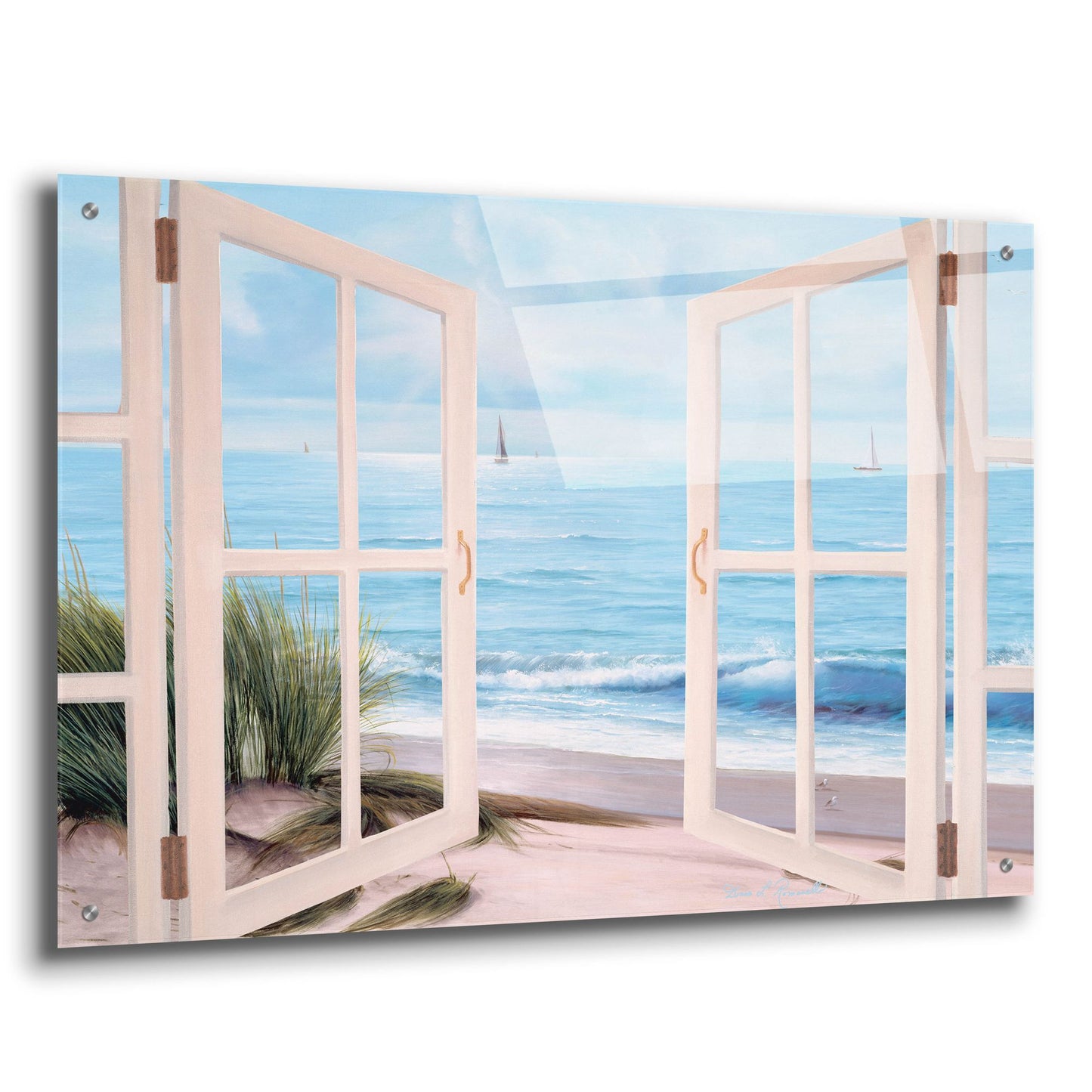 Epic Art ' Sandpiper Beach Door' by Diane Romanello, Acrylic Glass Wall Art,36x24