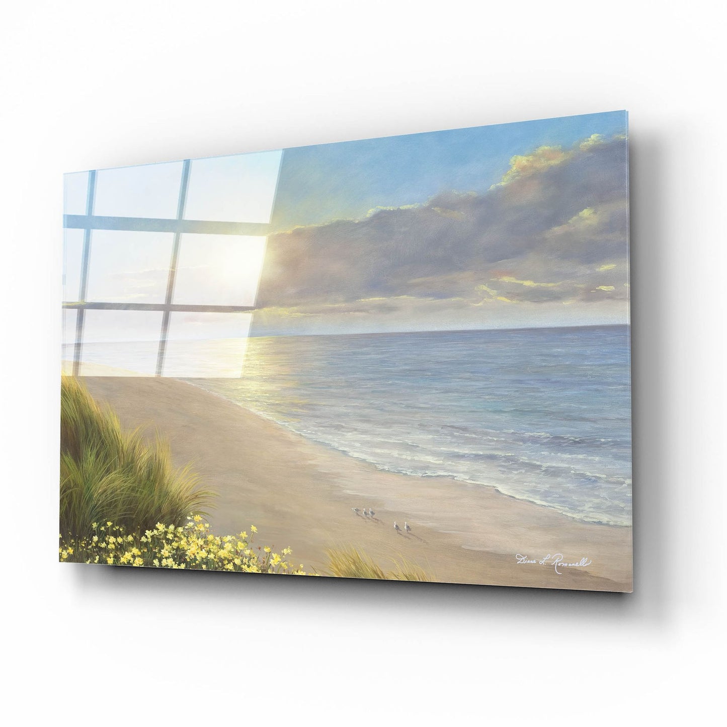 Epic Art ' Beach Serenity' by Diane Romanello, Acrylic Glass Wall Art,16x12