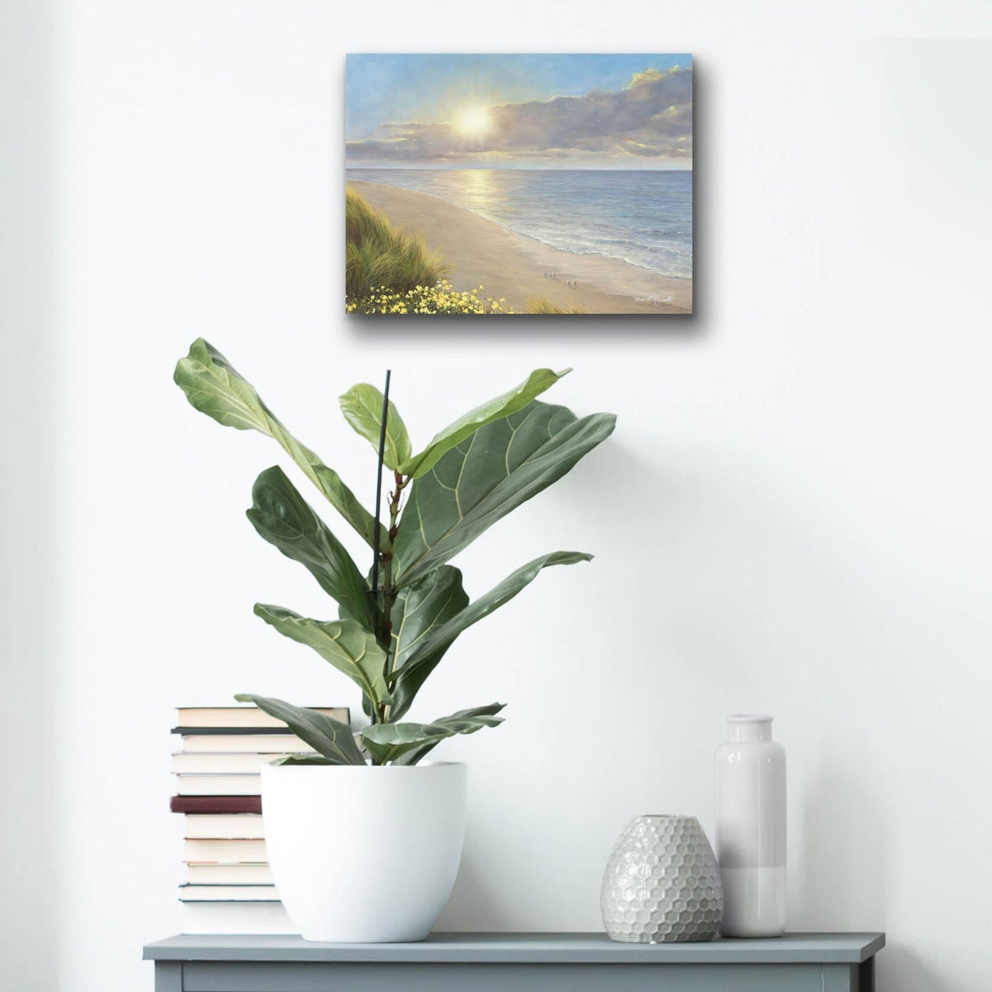 Epic Art ' Beach Serenity' by Diane Romanello, Acrylic Glass Wall Art,16x12