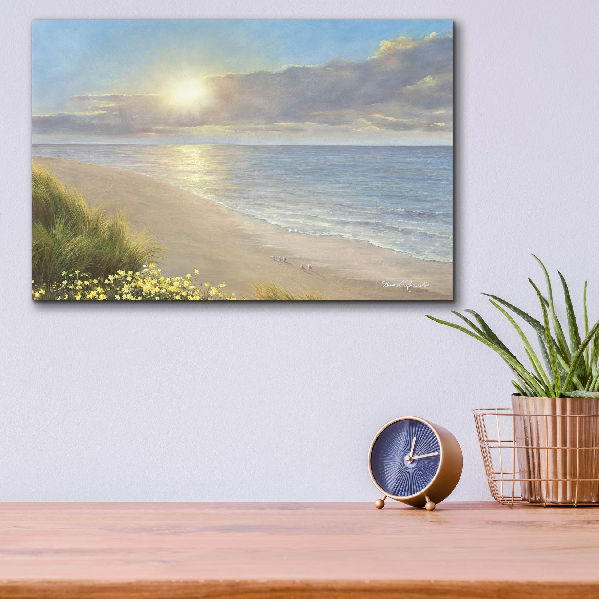 Epic Art ' Beach Serenity' by Diane Romanello, Acrylic Glass Wall Art,16x12