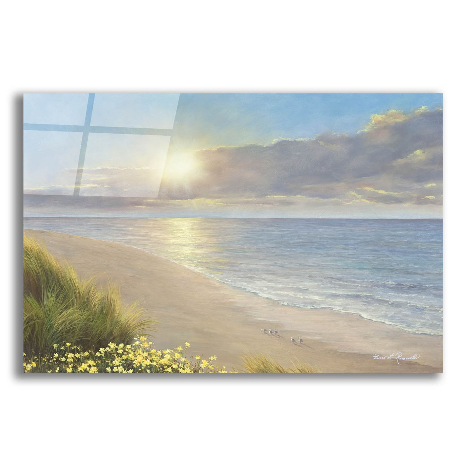 Epic Art ' Beach Serenity' by Diane Romanello, Acrylic Glass Wall Art,16x12