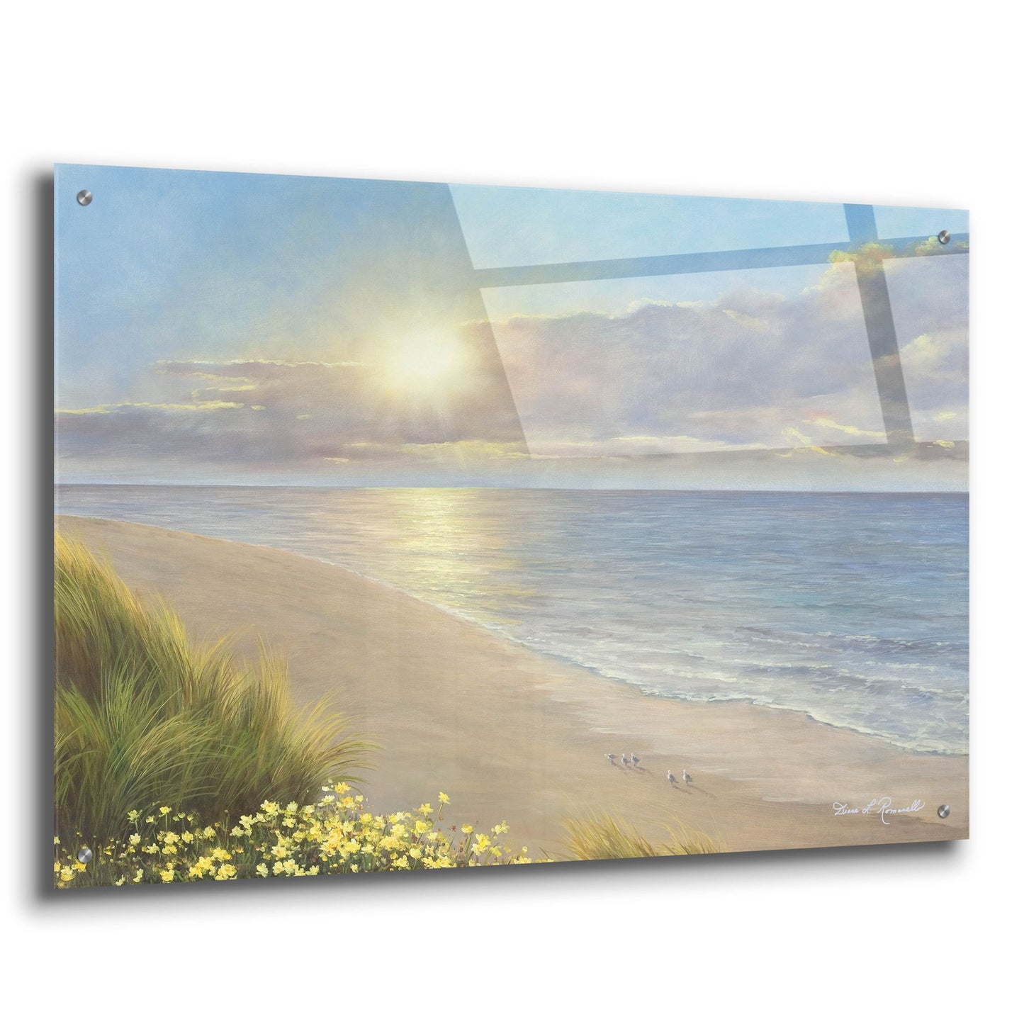 Epic Art ' Beach Serenity' by Diane Romanello, Acrylic Glass Wall Art,36x24