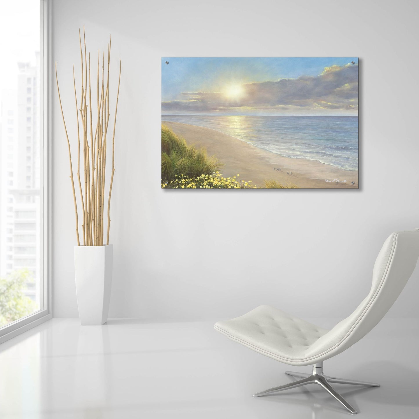 Epic Art ' Beach Serenity' by Diane Romanello, Acrylic Glass Wall Art,36x24