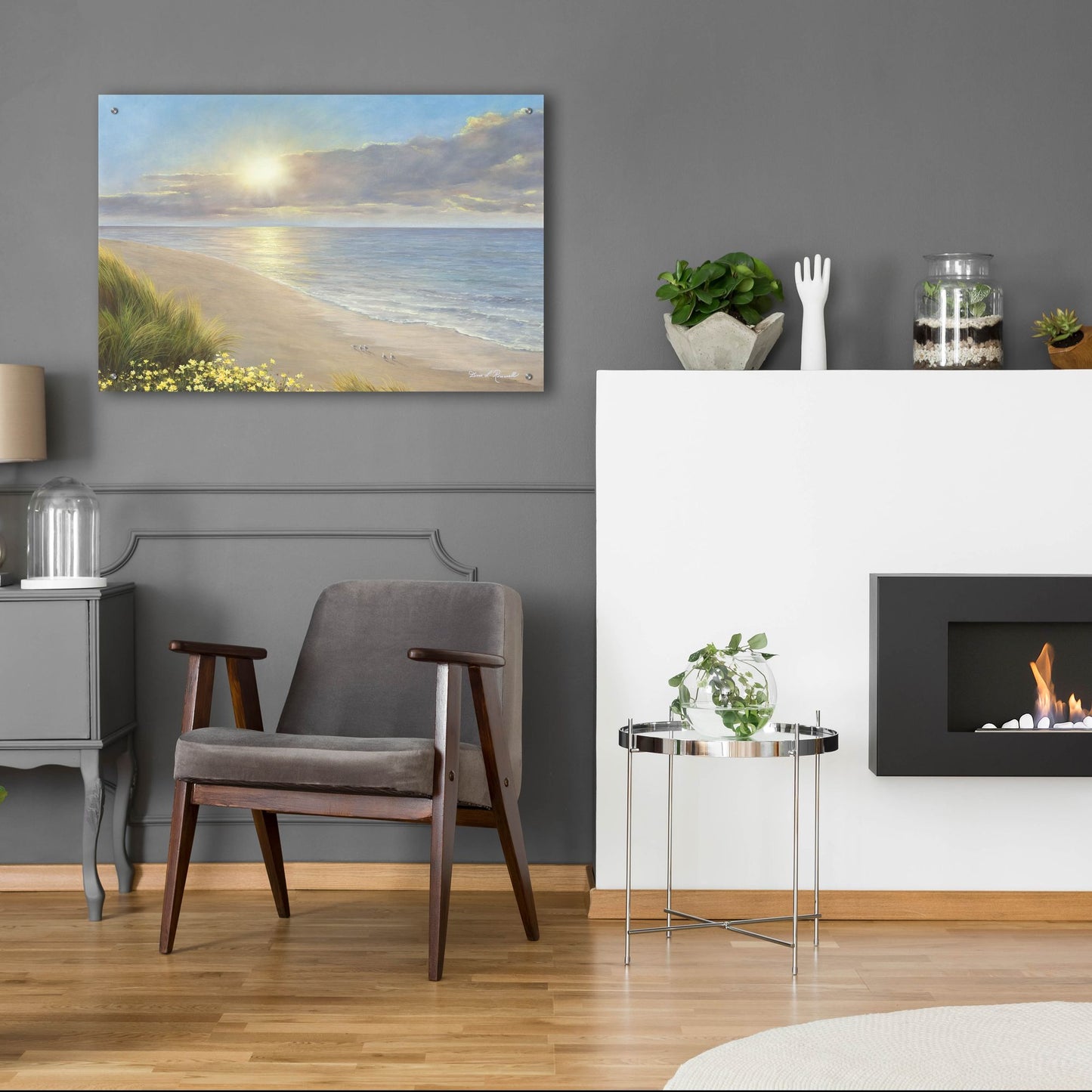 Epic Art ' Beach Serenity' by Diane Romanello, Acrylic Glass Wall Art,36x24