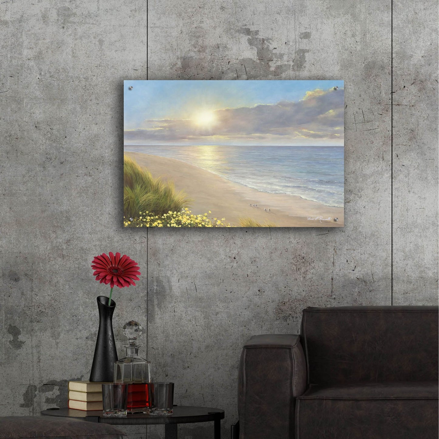 Epic Art ' Beach Serenity' by Diane Romanello, Acrylic Glass Wall Art,36x24