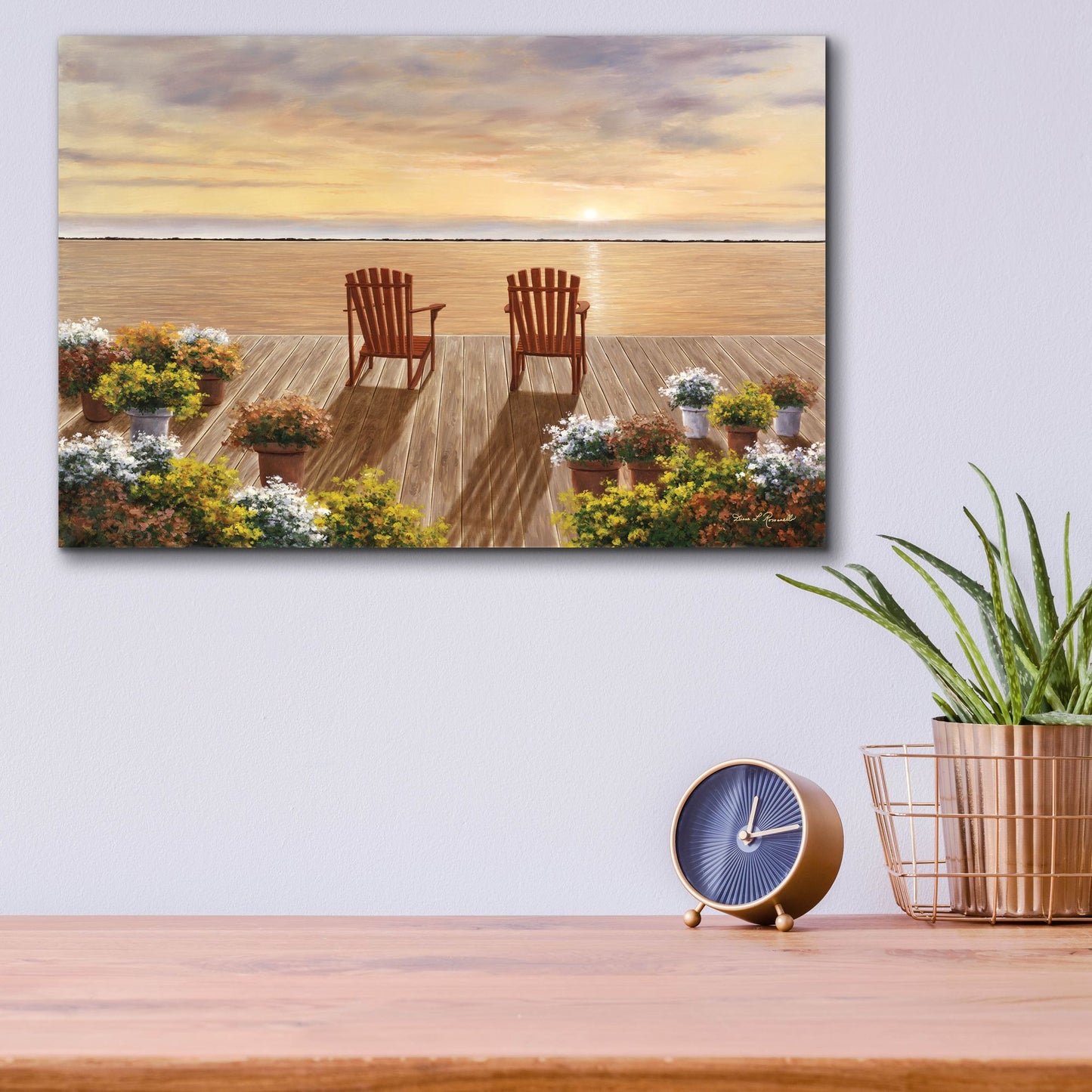 Epic Art ' Evening Deck View' by Diane Romanello, Acrylic Glass Wall Art,16x12