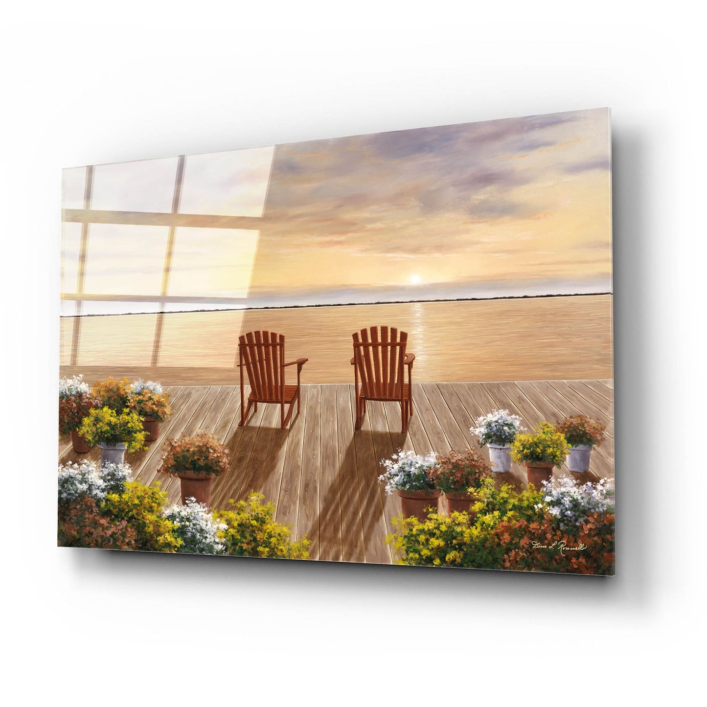 Epic Art ' Evening Deck View' by Diane Romanello, Acrylic Glass Wall Art,24x16