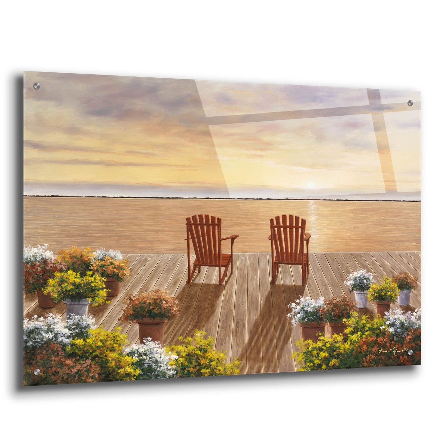 Epic Art ' Evening Deck View' by Diane Romanello, Acrylic Glass Wall Art,36x24