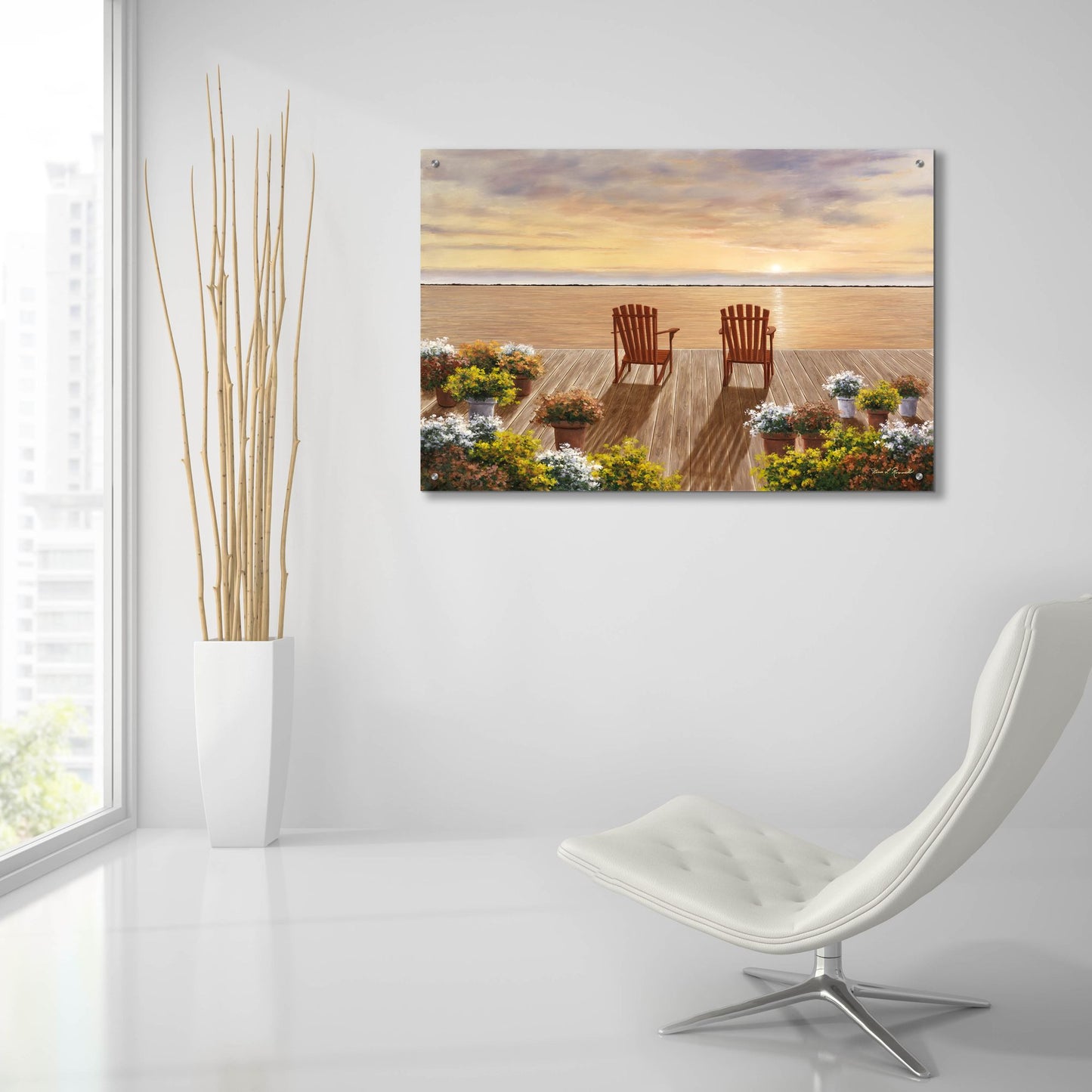 Epic Art ' Evening Deck View' by Diane Romanello, Acrylic Glass Wall Art,36x24