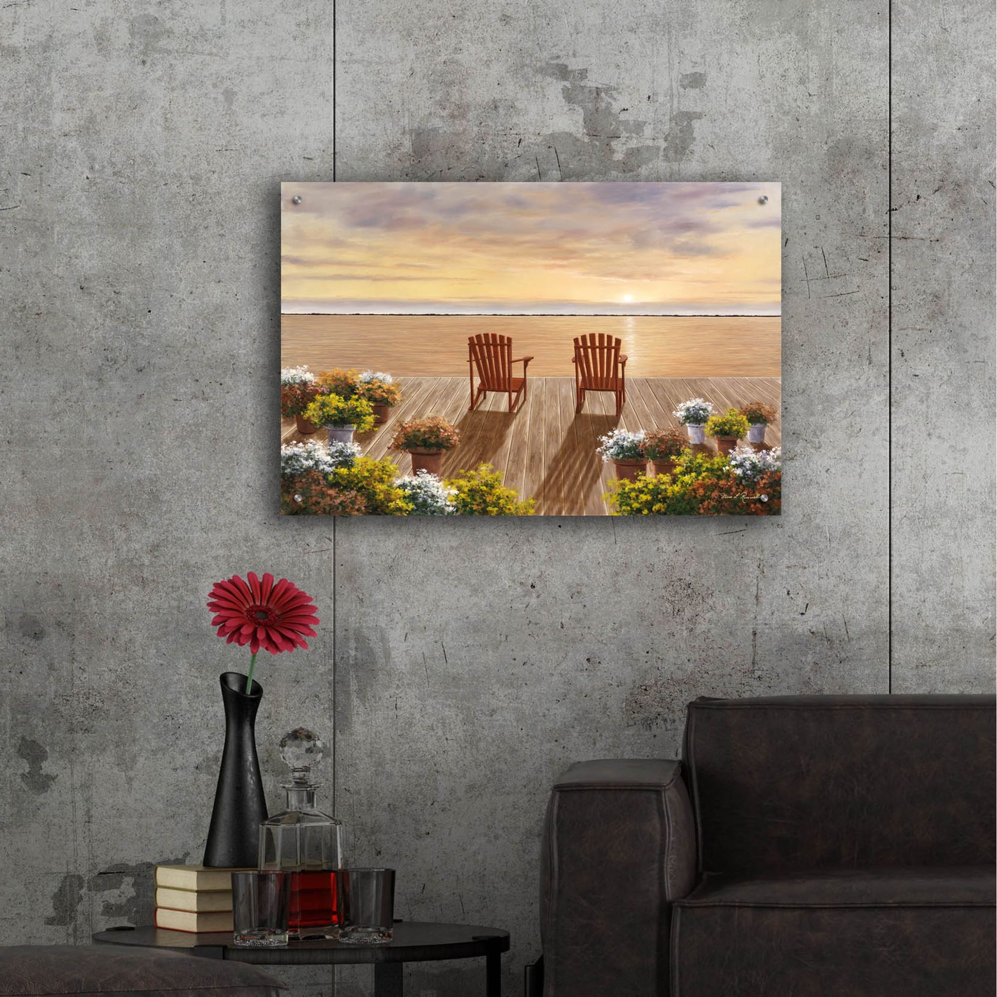 Epic Art ' Evening Deck View' by Diane Romanello, Acrylic Glass Wall Art,36x24