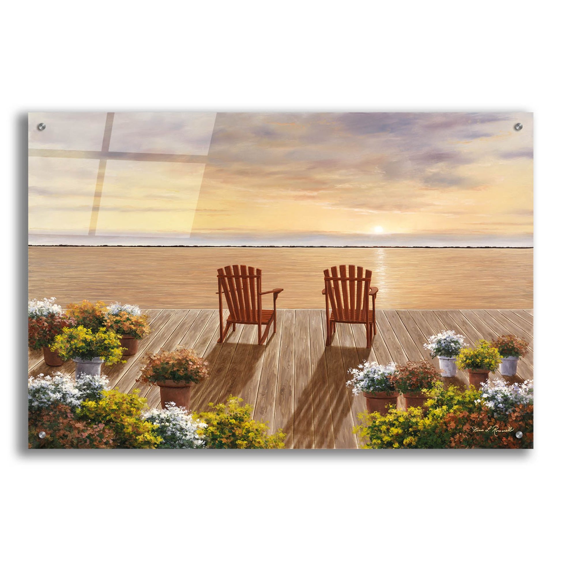 Epic Art ' Evening Deck View' by Diane Romanello, Acrylic Glass Wall Art,36x24