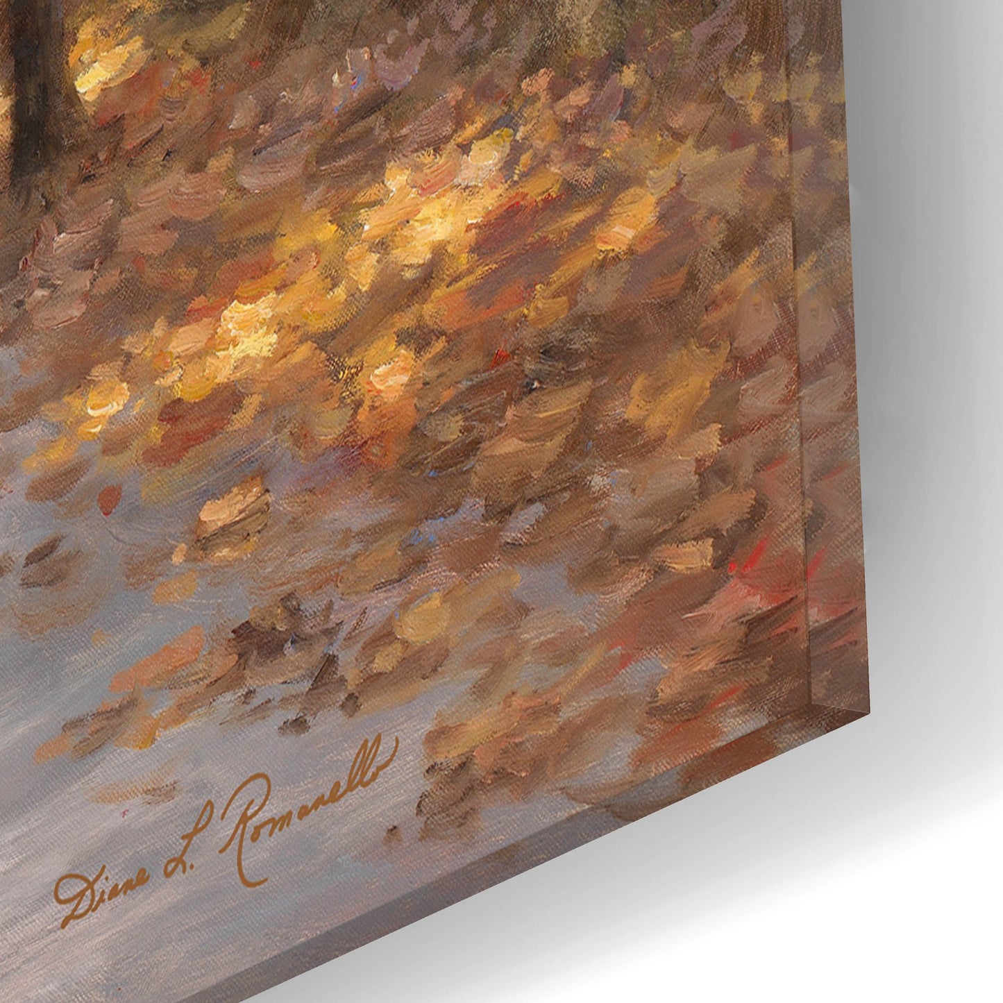 Epic Art ' Walking in Fall' by Diane Romanello, Acrylic Glass Wall Art,16x12